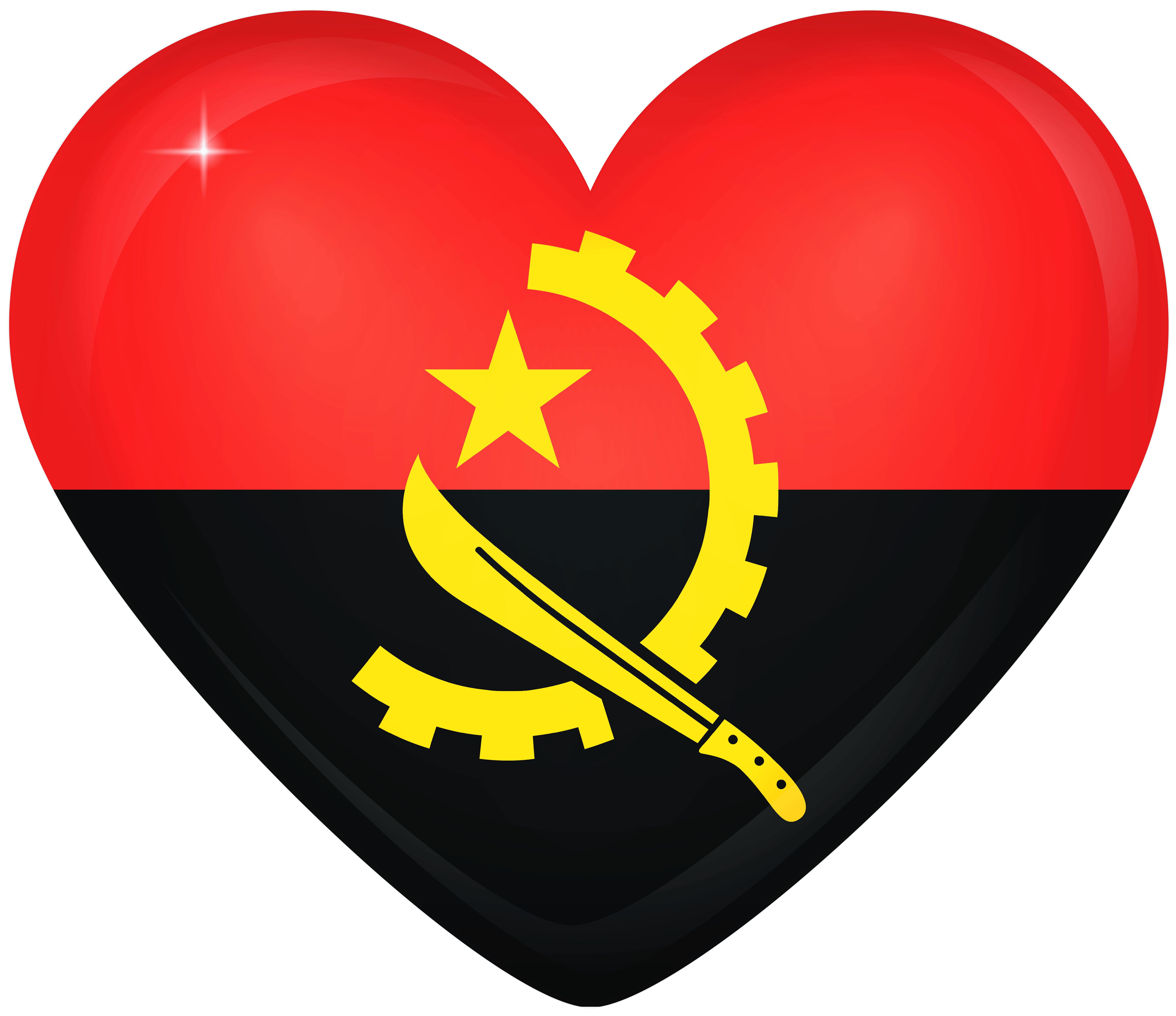 Angola Large Heart Flag