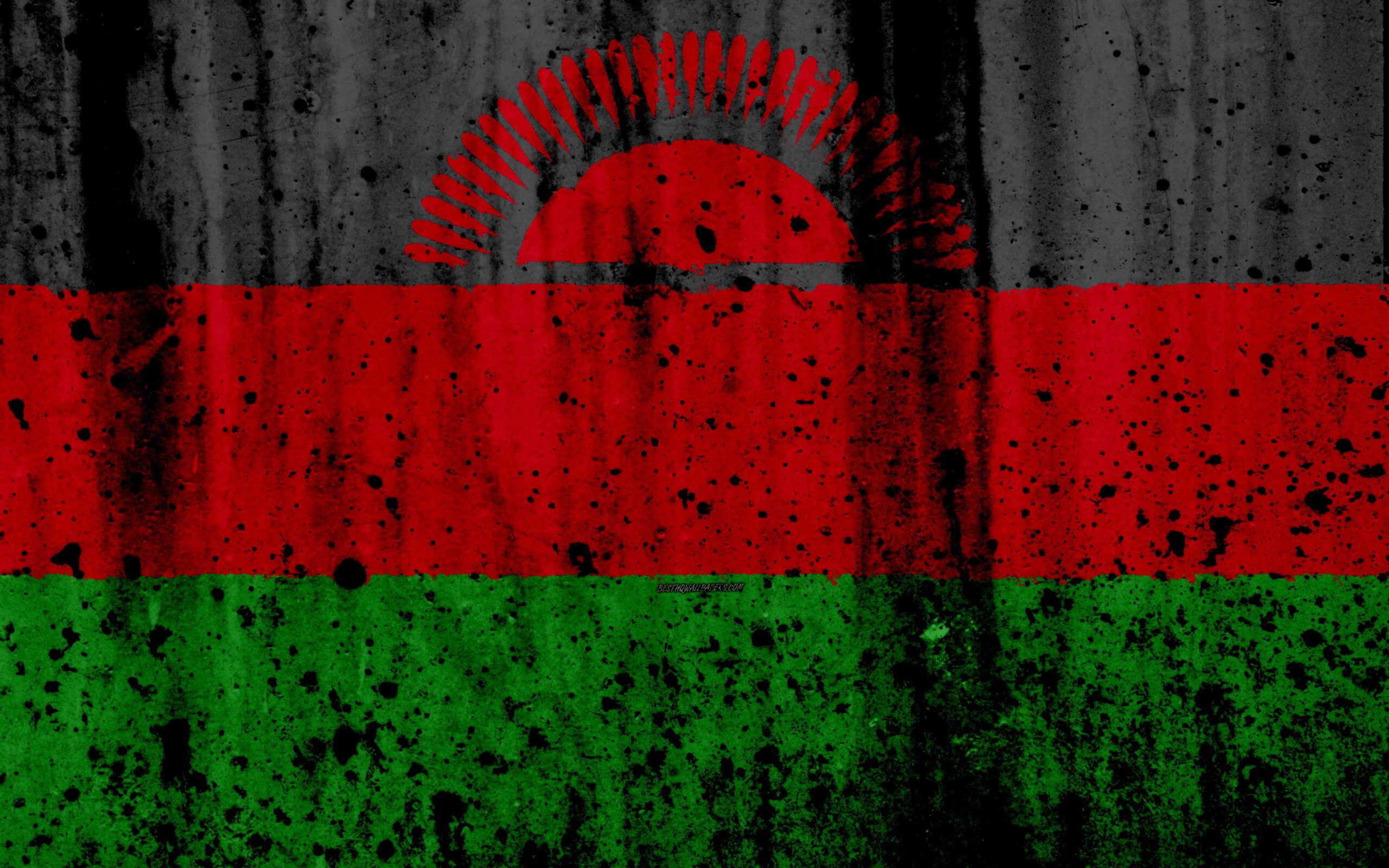 Download wallpapers Malawian flag, 4k, grunge, flag of Malawi