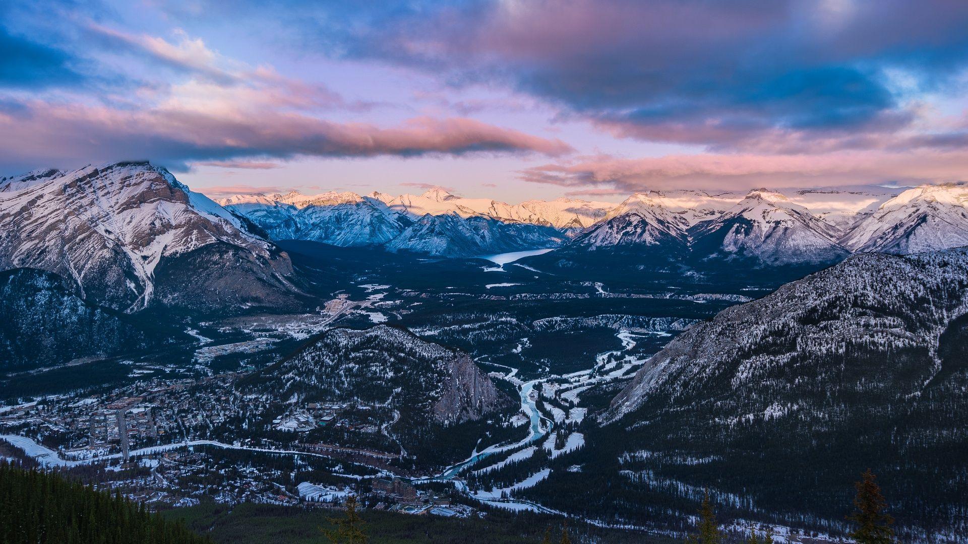 Sunset Sulphur Mountain Banff National Park Wallpapers in