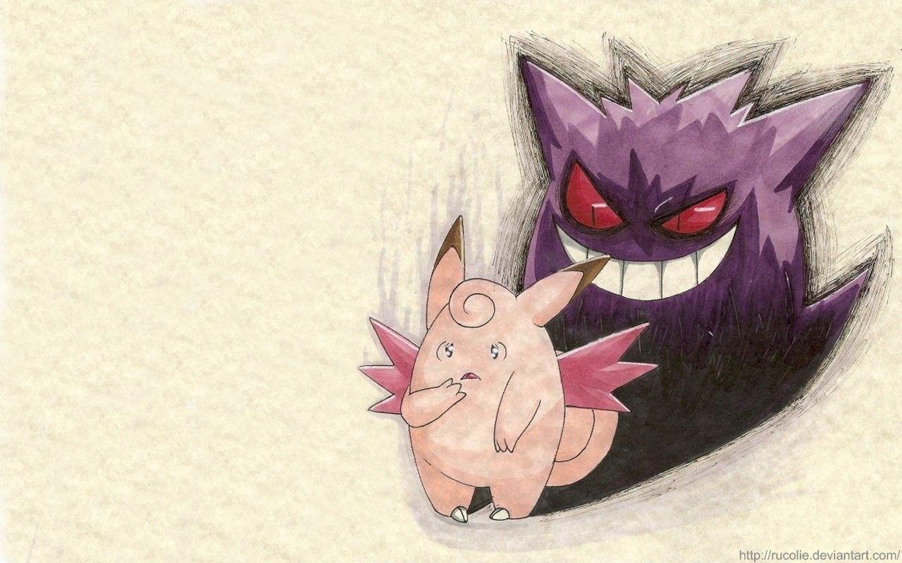 Download Pokemon gengar shadows clefable Wallpapers