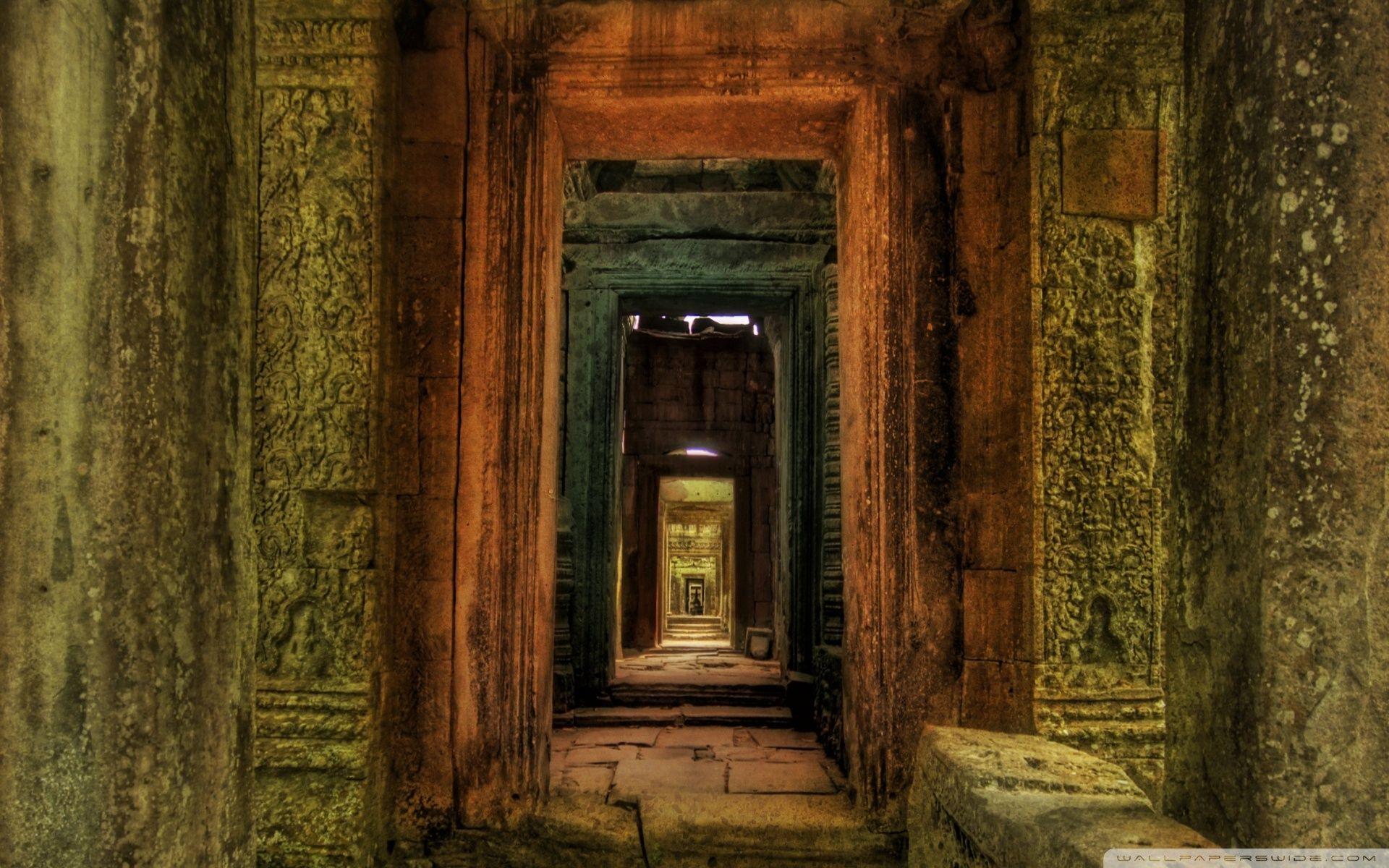 Passageway Inside Temple, Cambodia HD desktop wallpapers : High