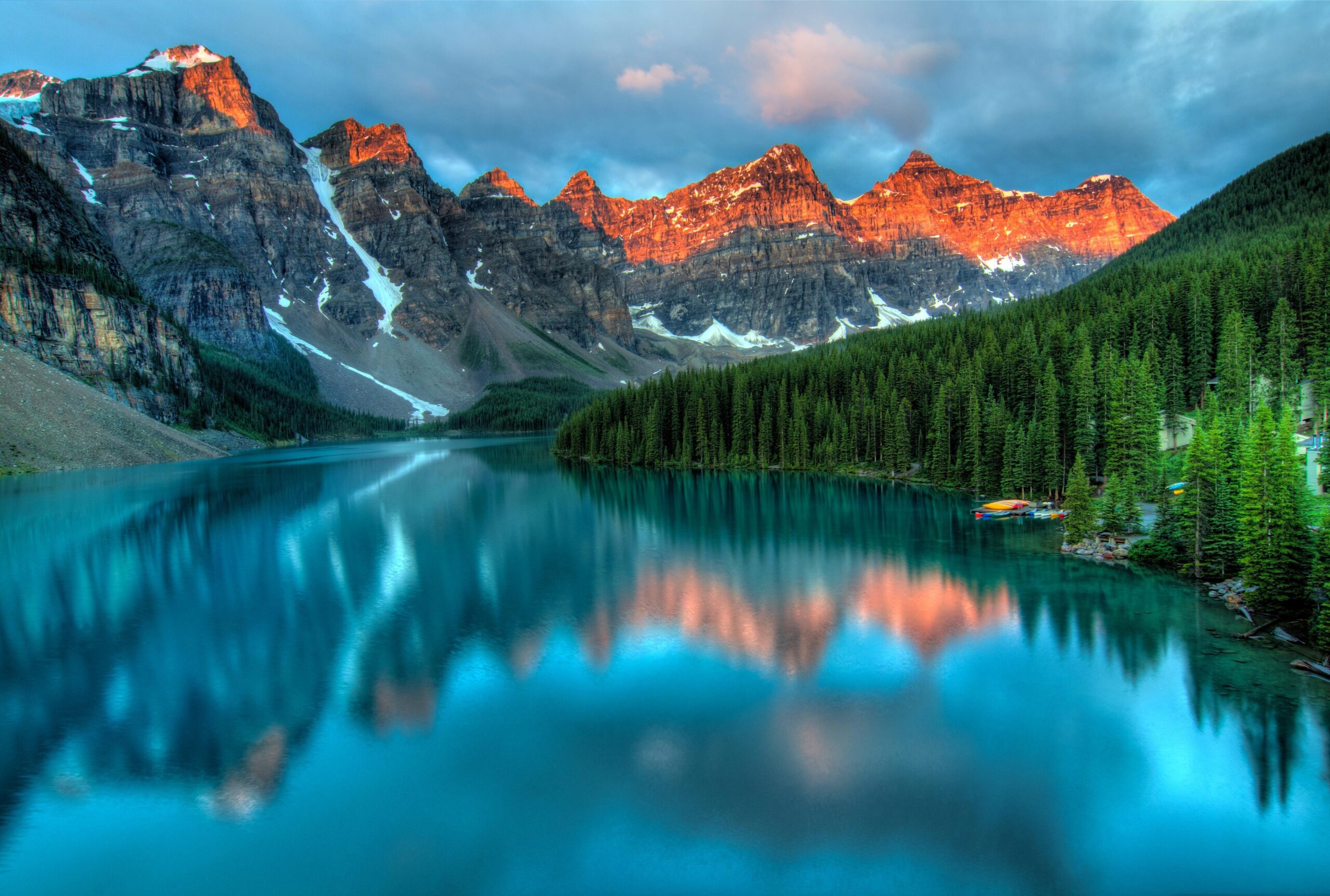 Wallpapers Moraine Lake, Banff National Park, Alberta, Canada, 4K