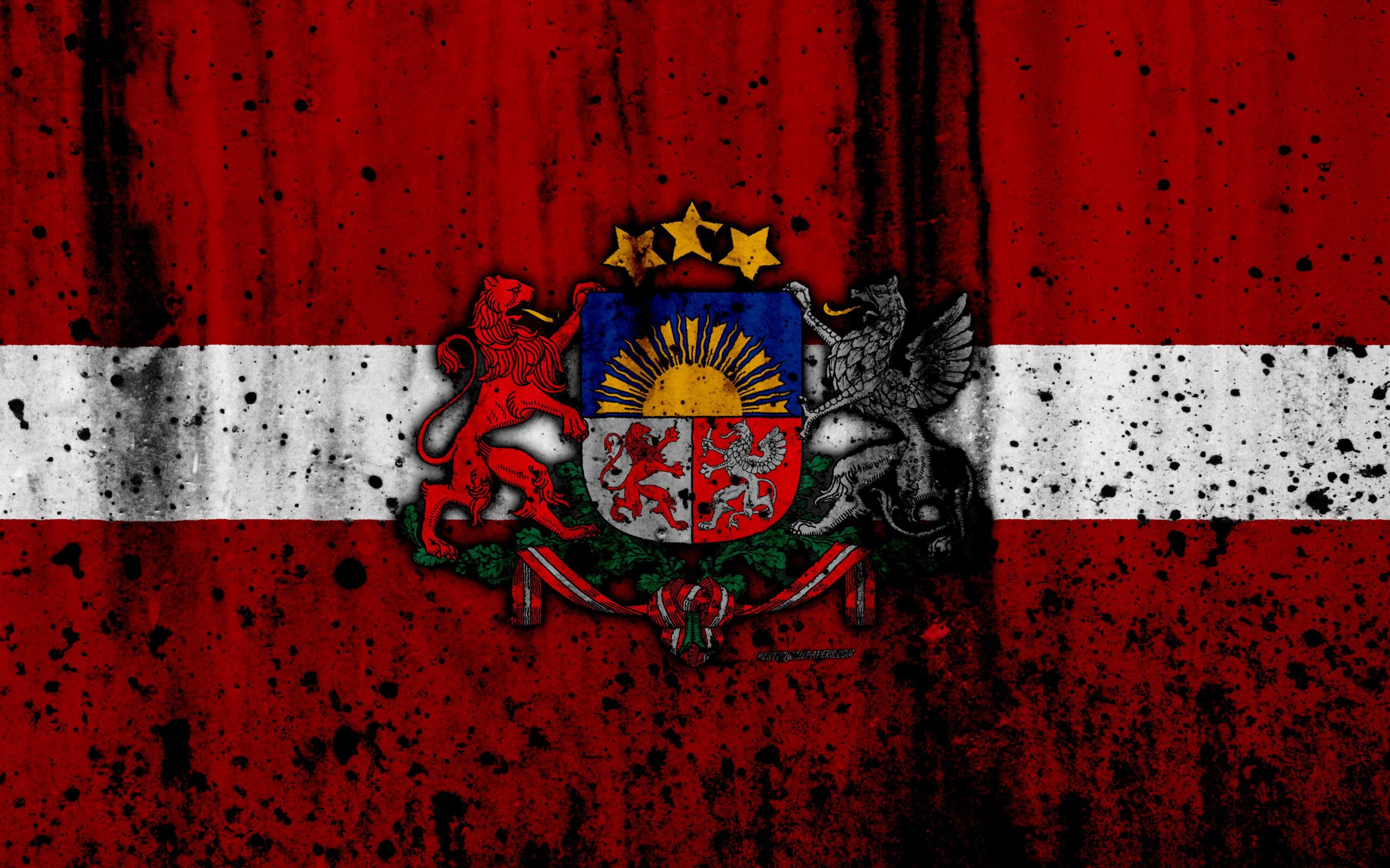 Download wallpapers Latvian flag, 4k, grunge, flag of Latvia, Europe