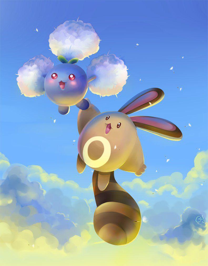 Jumpluff and Sentret by Gy