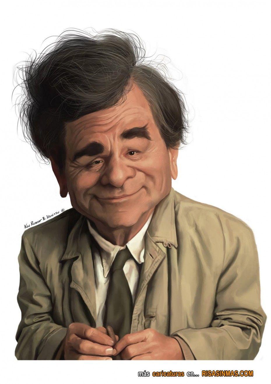 Caricatura de Peter Falk como Colombo.