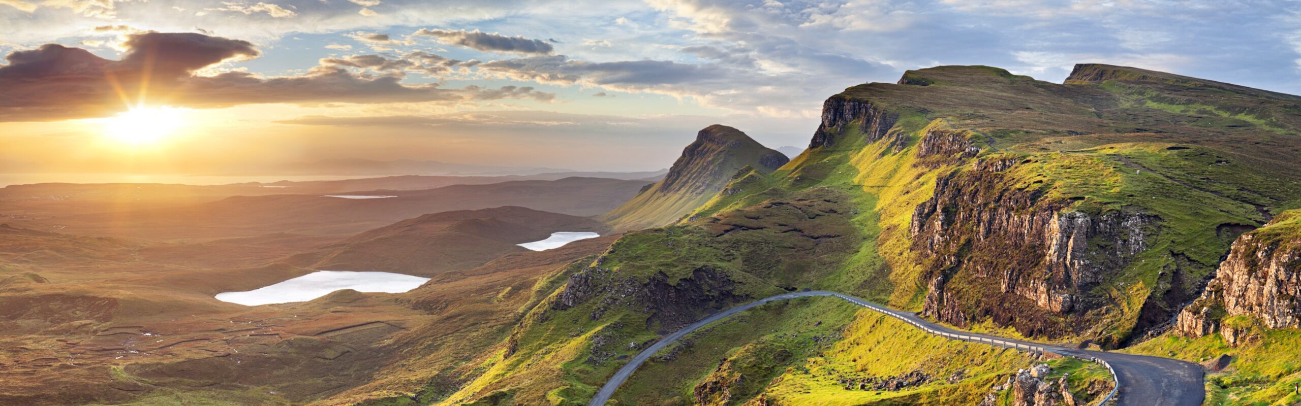 Wallpapers Sunrise, Quiraing, Isle of Skye, Scotland, UK, mountains