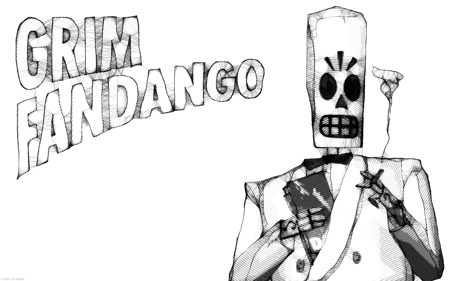 I had Grim Fandango on the mind. So I made this wallpaper. : gaming