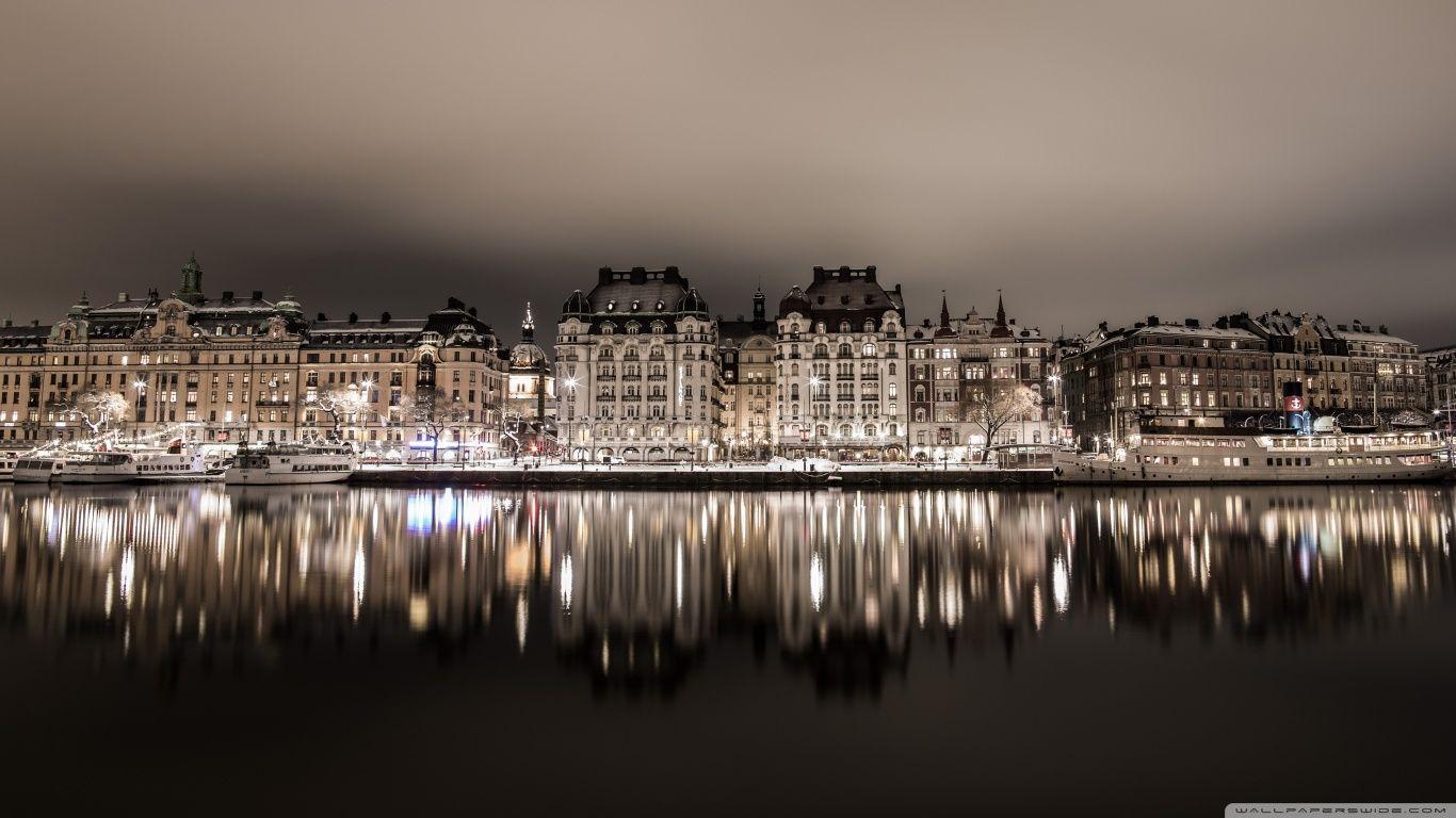 Stockholm Night HD desktop wallpapers : Widescreen : High