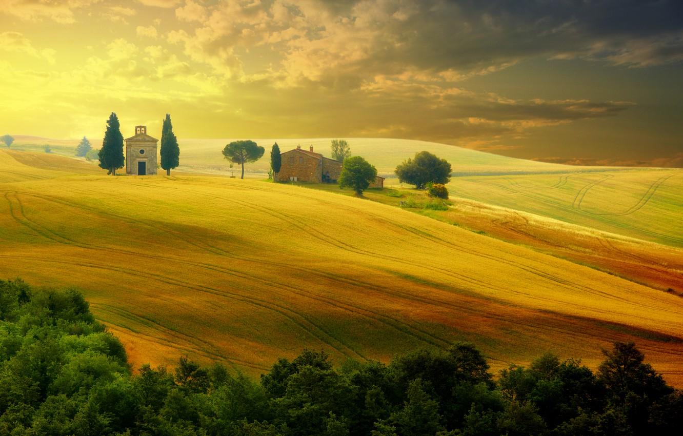 Wallpapers summer, the sky, trees, landscape, sunset, nature, Italy