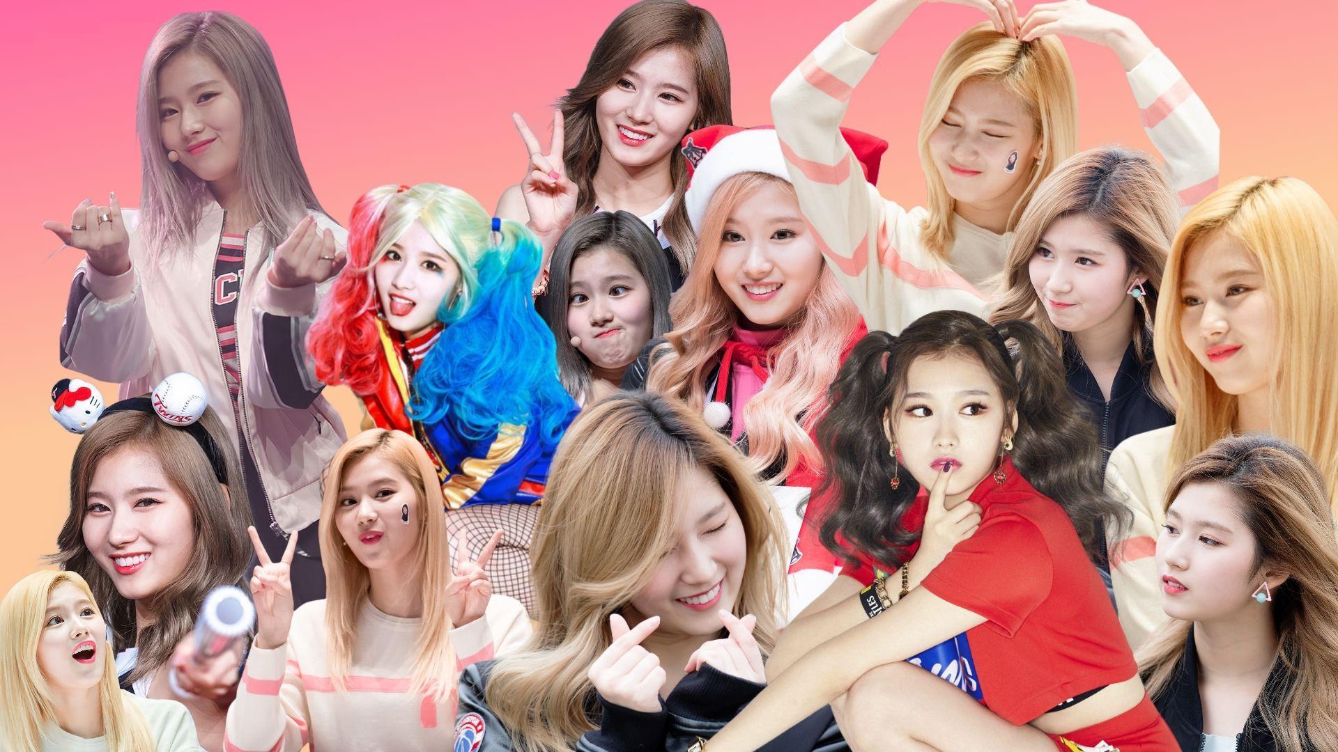 Sana, Tzuyu, and Dahyun collage wallpapers