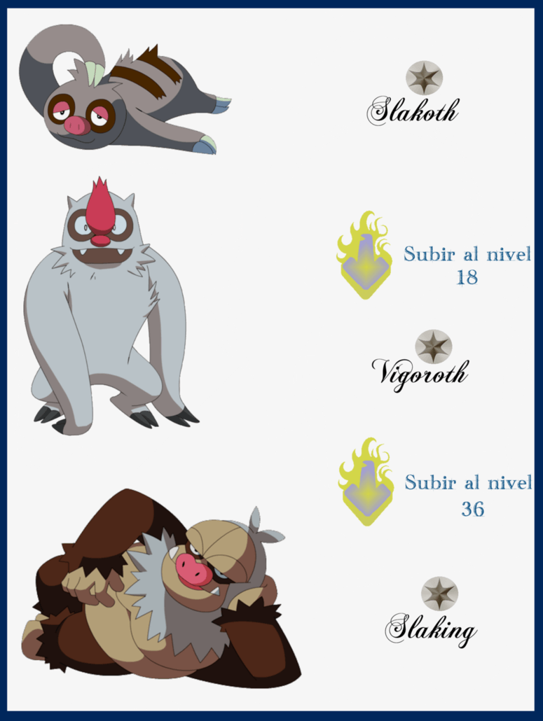 132 Slakoth Evoluciones by Maxconnery