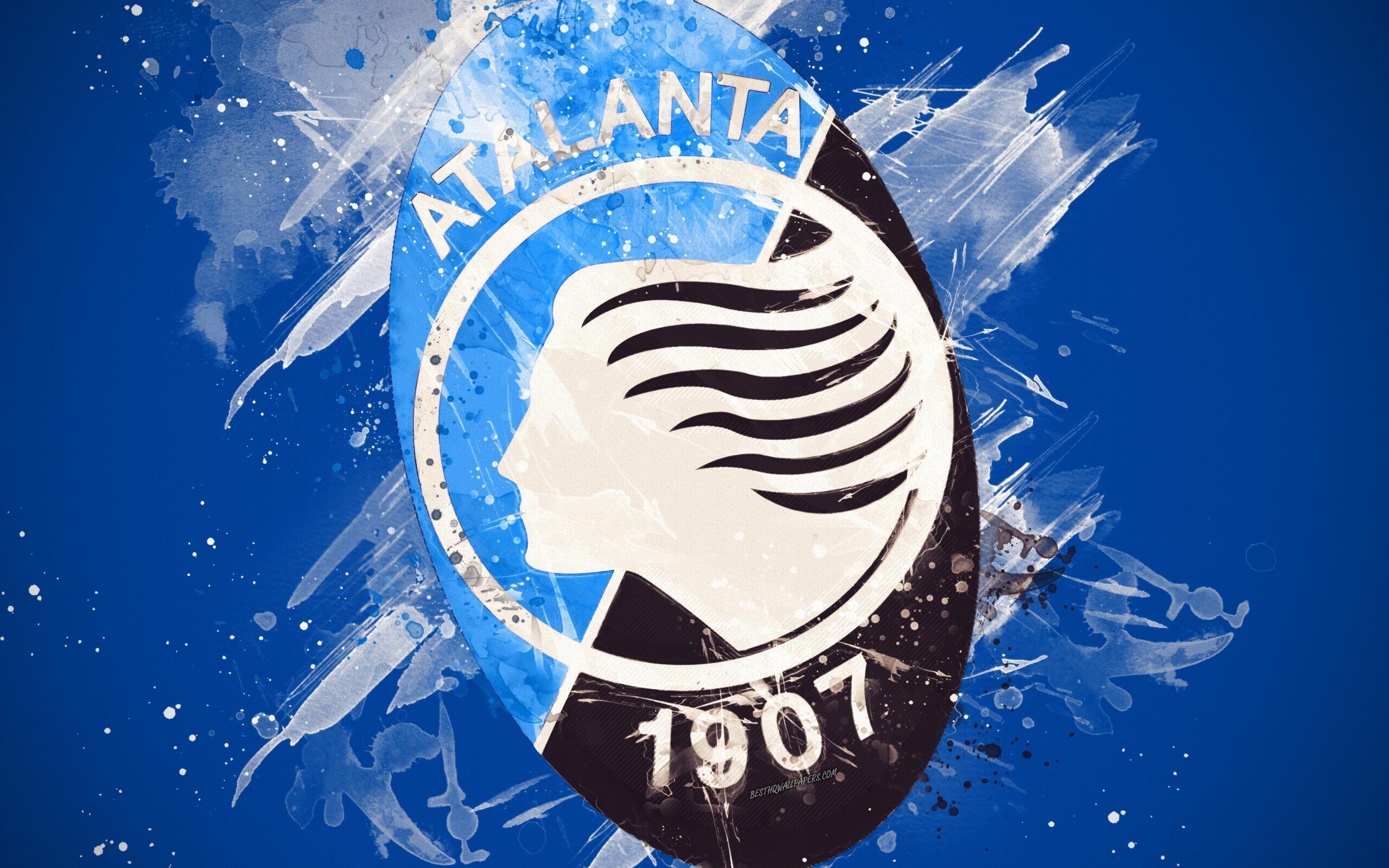 Download wallpapers Atalanta BC, 4k, paint art, creative, Italian