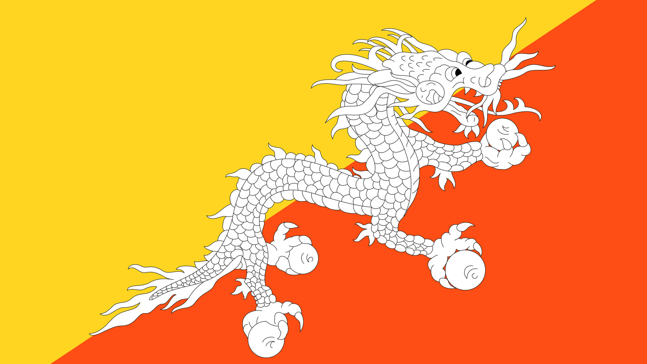 Bhutan Flag UHD 4K Wallpapers