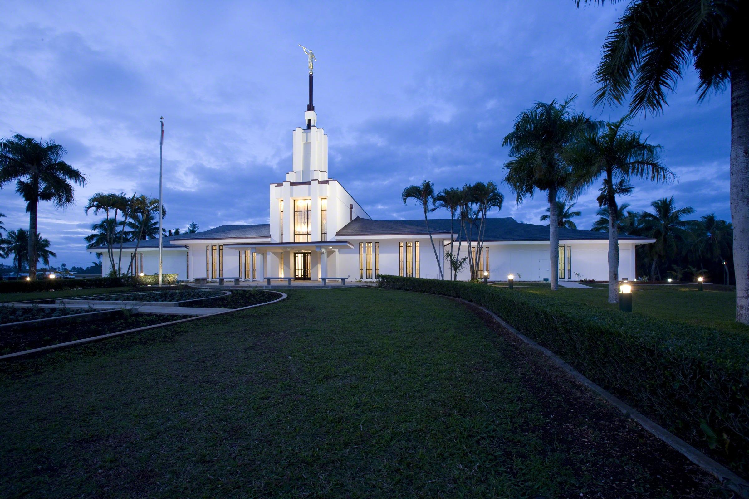 Nuku’alofa Tonga Temple in the Evening