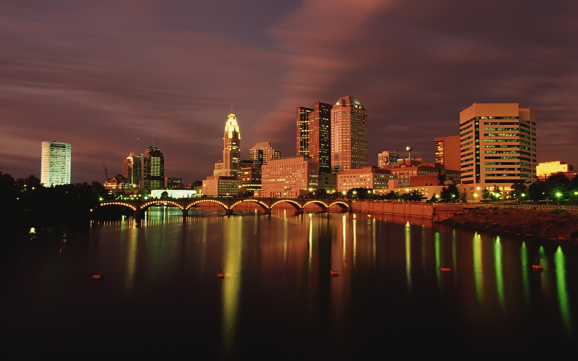 Columbus Ohio at Dusk HD Wallpapers