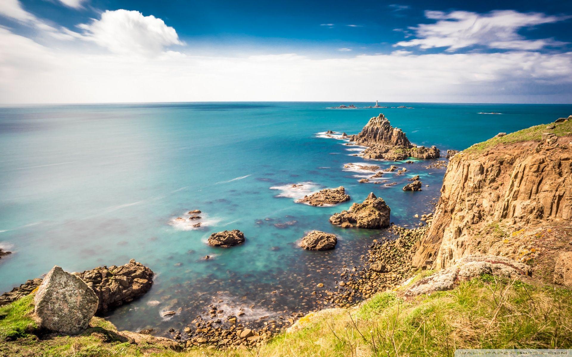 Rocky shorelines at Land’s End, Cornwall, United Kingdom ❤ 4K HD