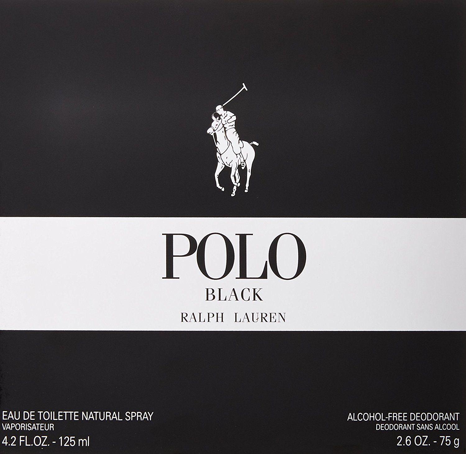 Ralph Lauren Polo Black for Men, Eau De Toilette Natural Spray, 1.3