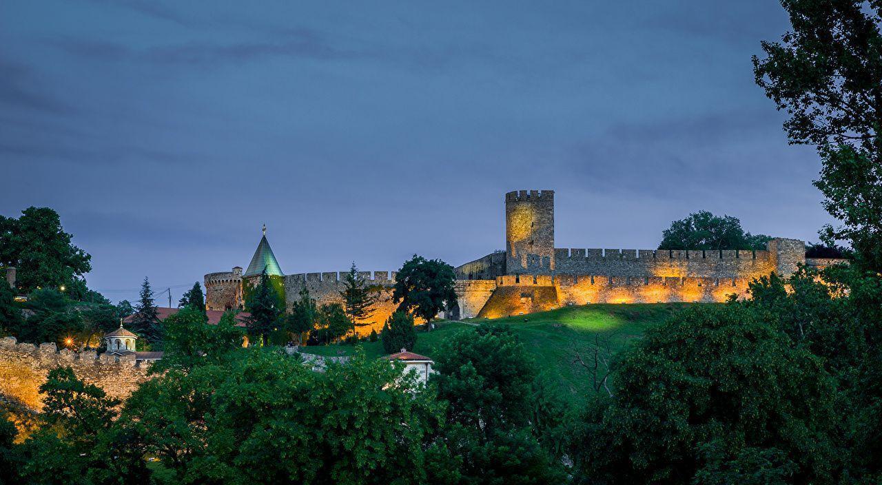 Wallpapers Serbia Fortress Belgrade fortress Kalemegdan Evening