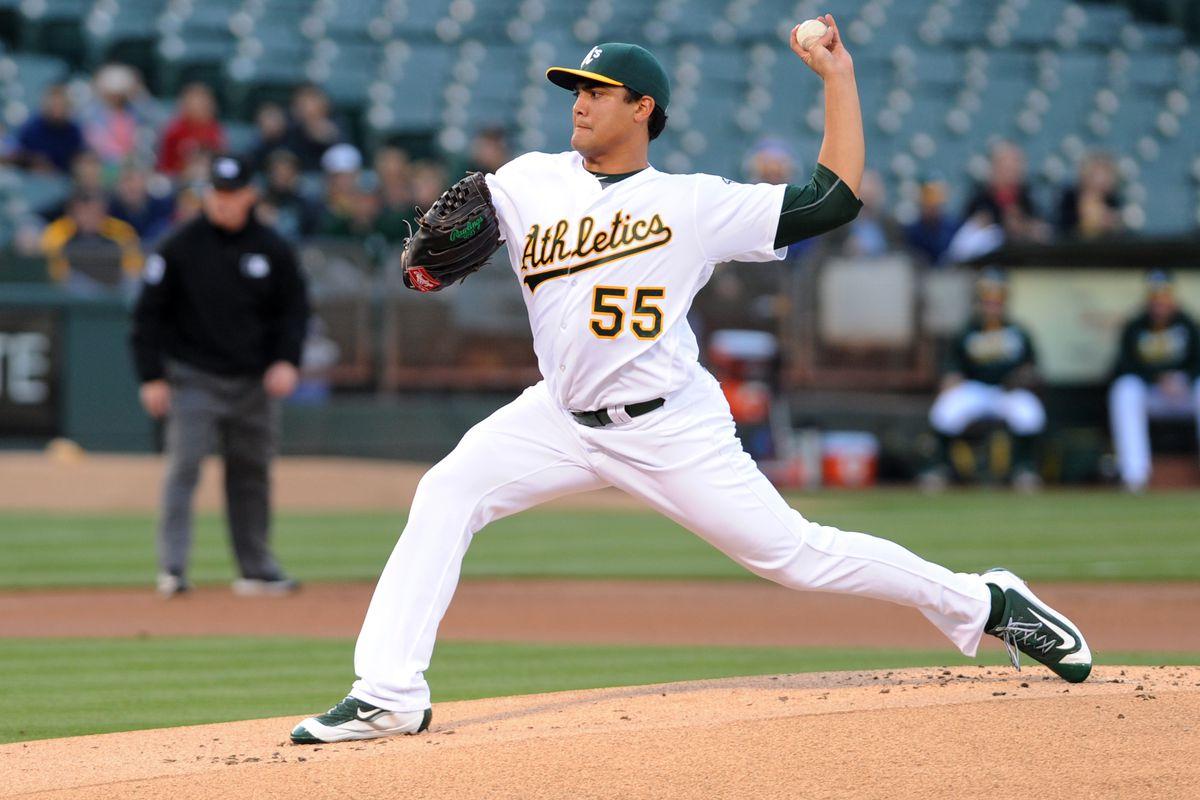 Oakland A’s starter Sean Manaea exits game with left pronator