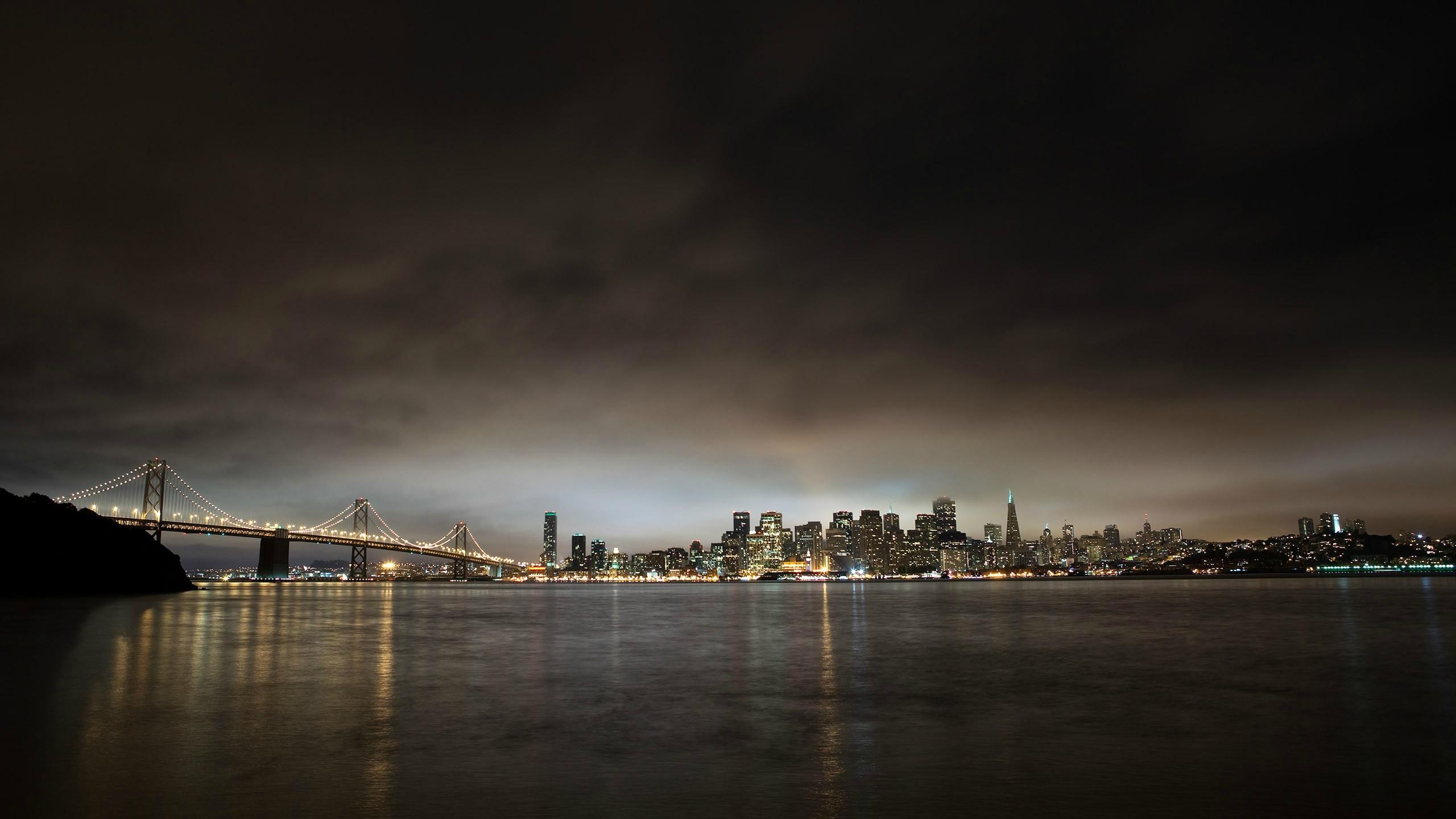 clouds skyscraper bridge san francisco oakland bay bridge usa