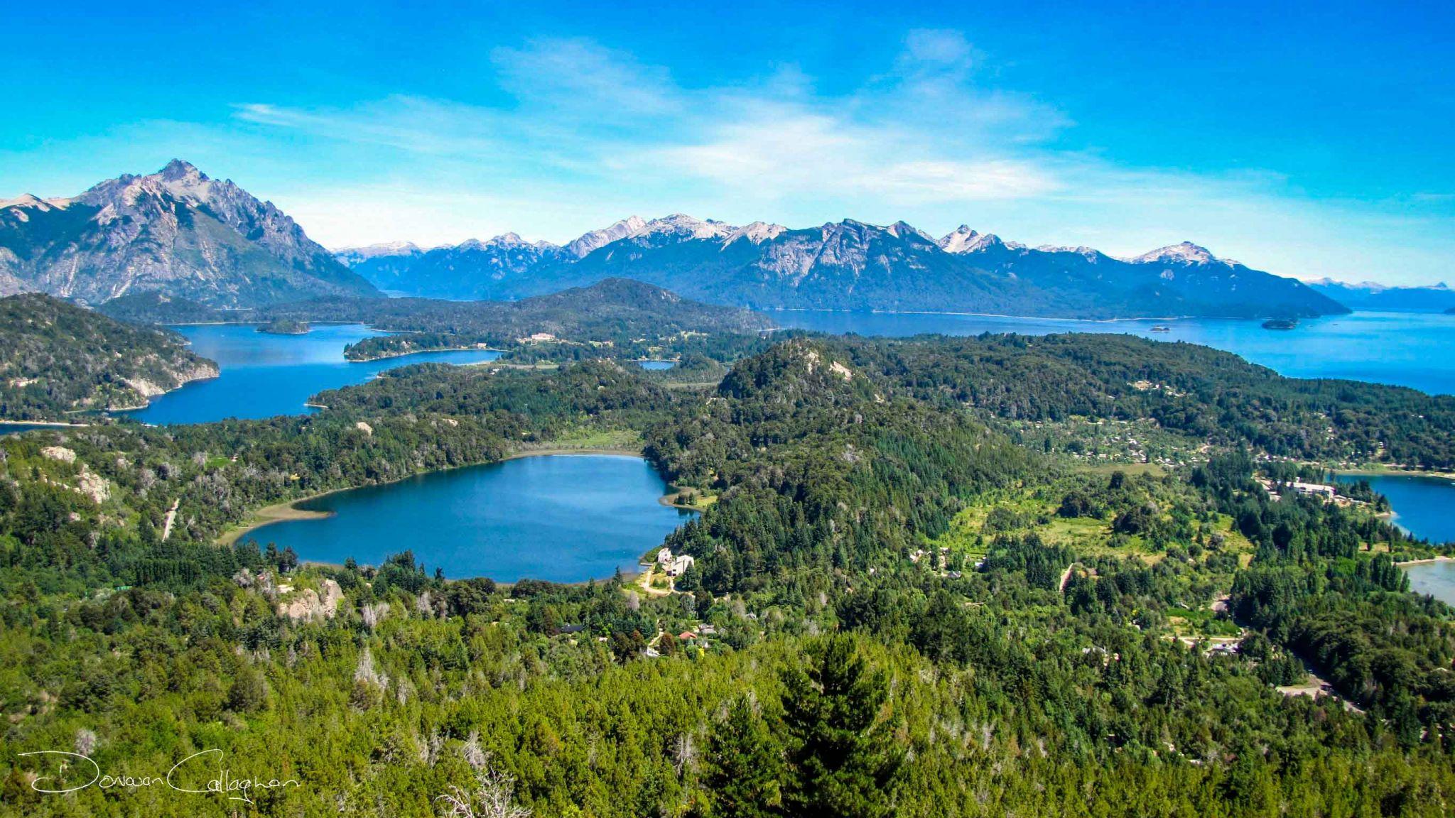 View of of the lakes & mountains at Bariloche, Argentina