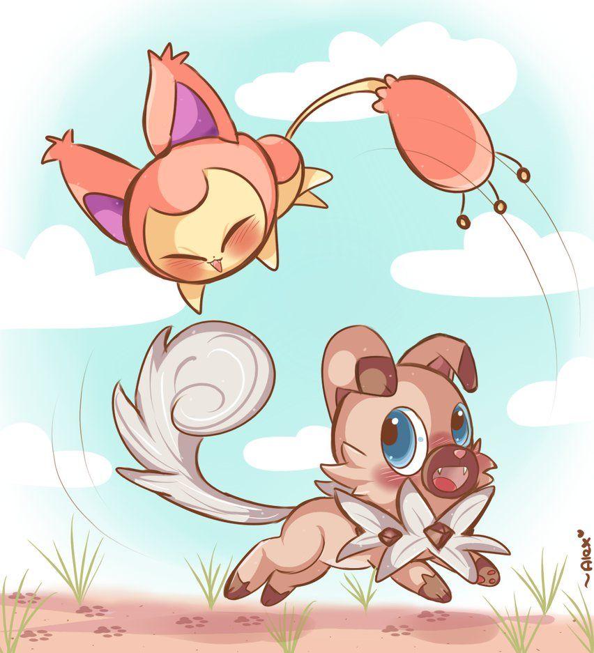 Skitty e Rockruff: D por chibiirose