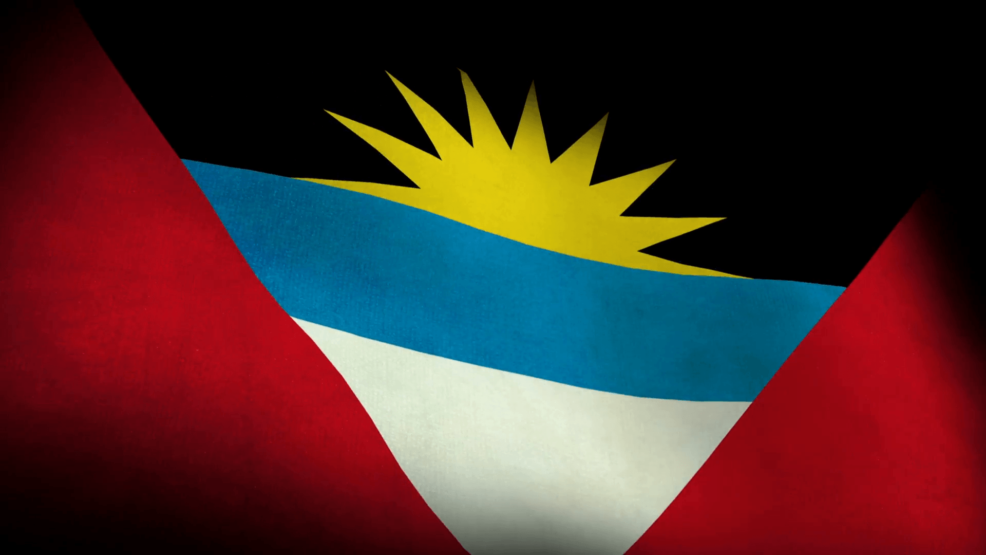 Low Angle view of National flag of antigua and barbuda backgrounds