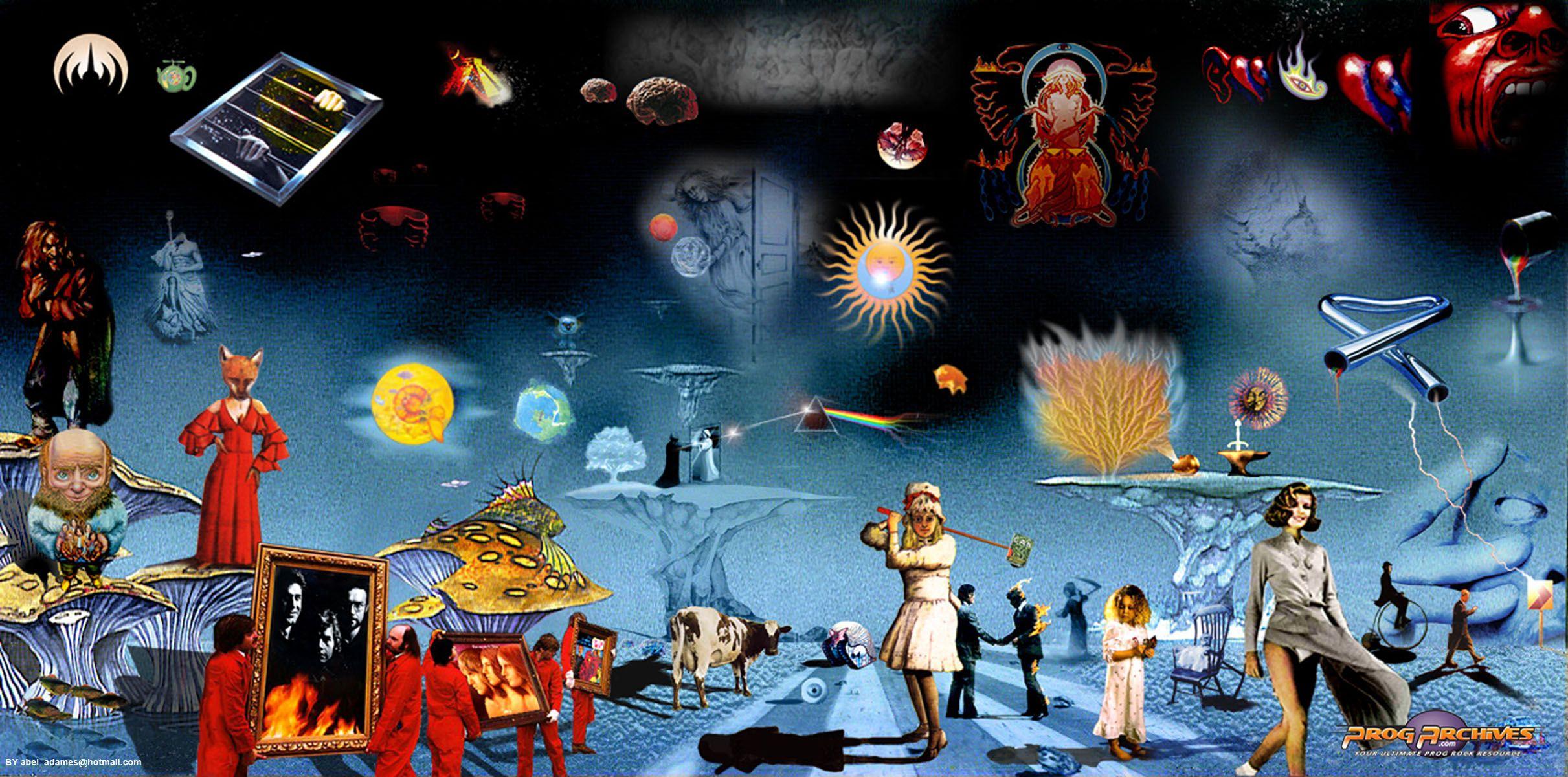 rush album cover collage