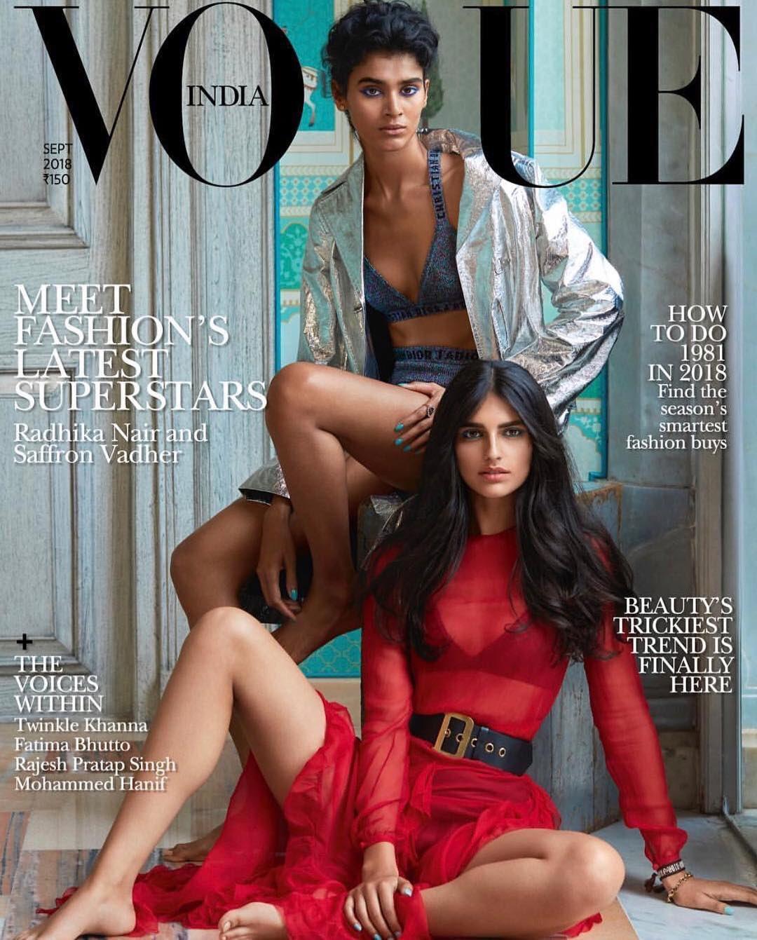 Saffron Vadher & Radhika Nair in Vogue India September 2018 by Greg