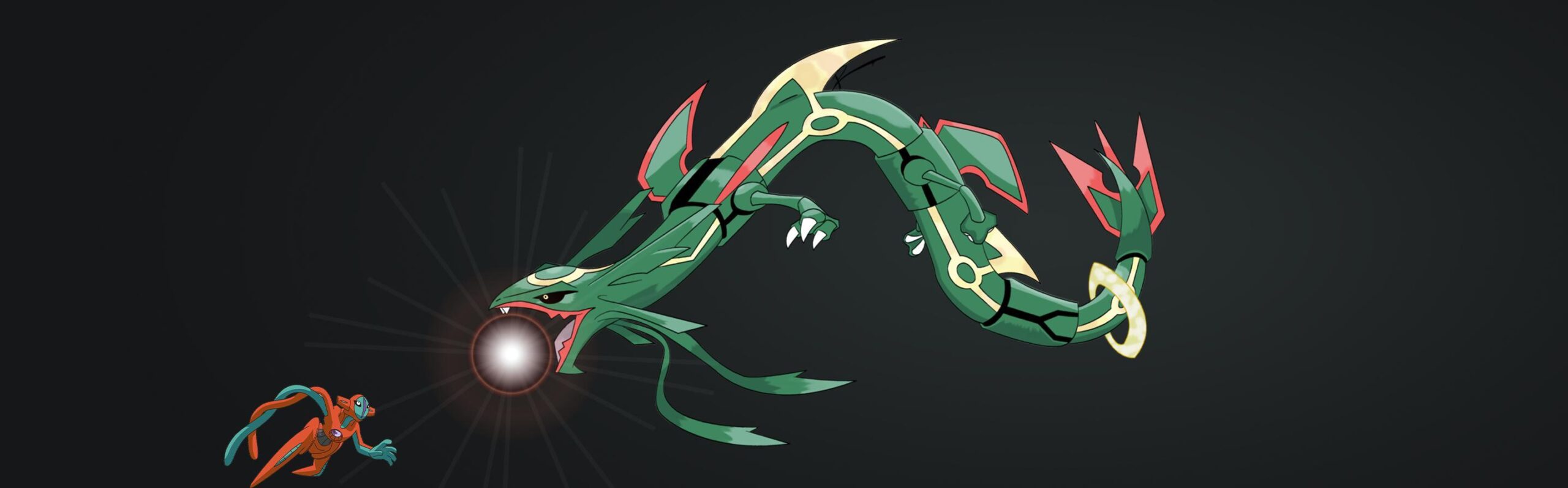 ] My Attempt at a Rayquaza vs. Deoxys Wallpaper, I’m not the