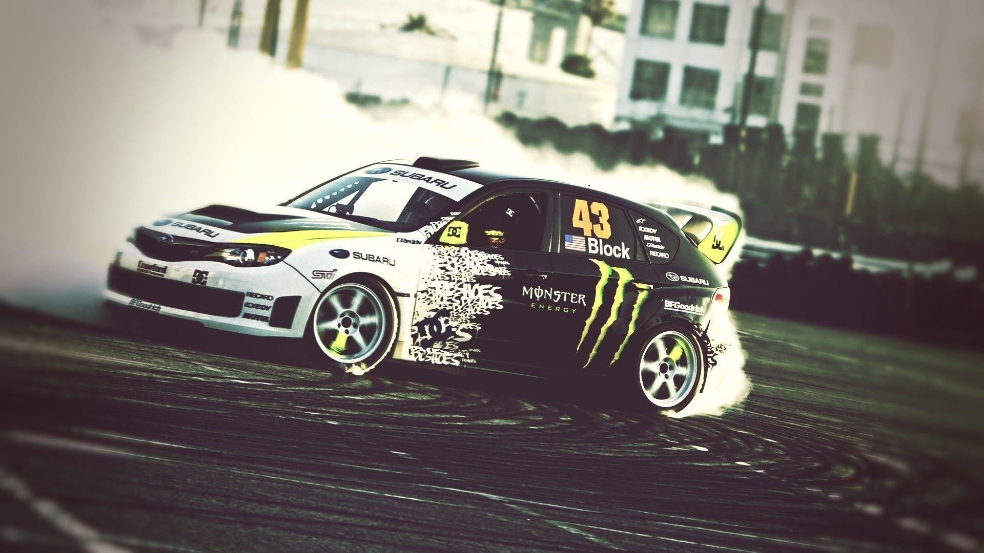 Wallpapers : vehicle, Drifting, sports car, Subaru, Monster Energy