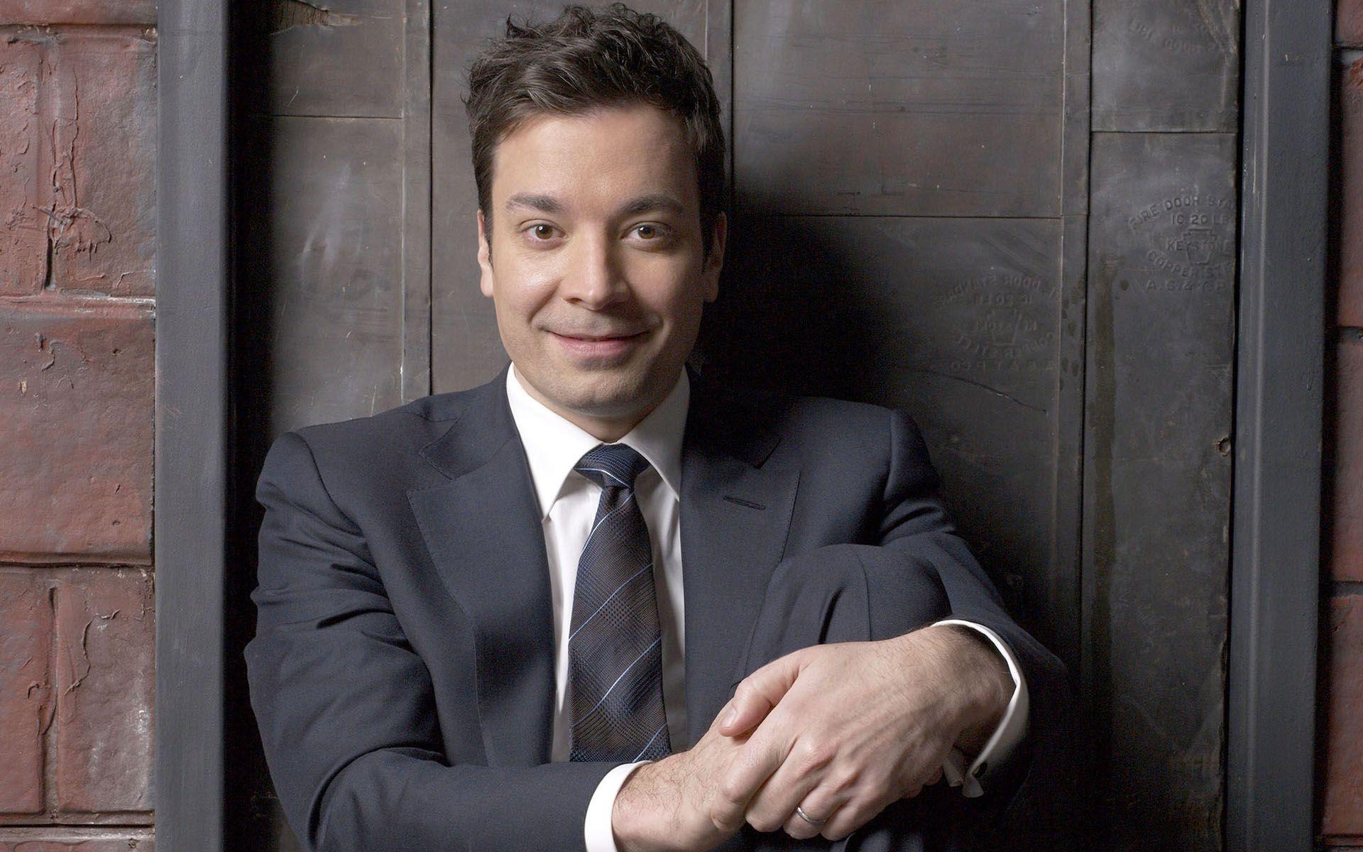 Jimmy Fallon posing in suit