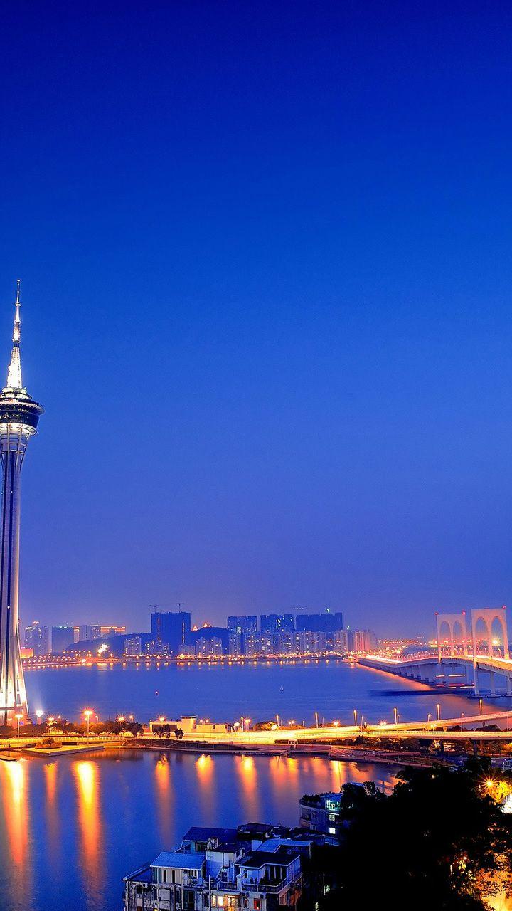 china, blue, aomen, bridge, sea, macau, tower, the city