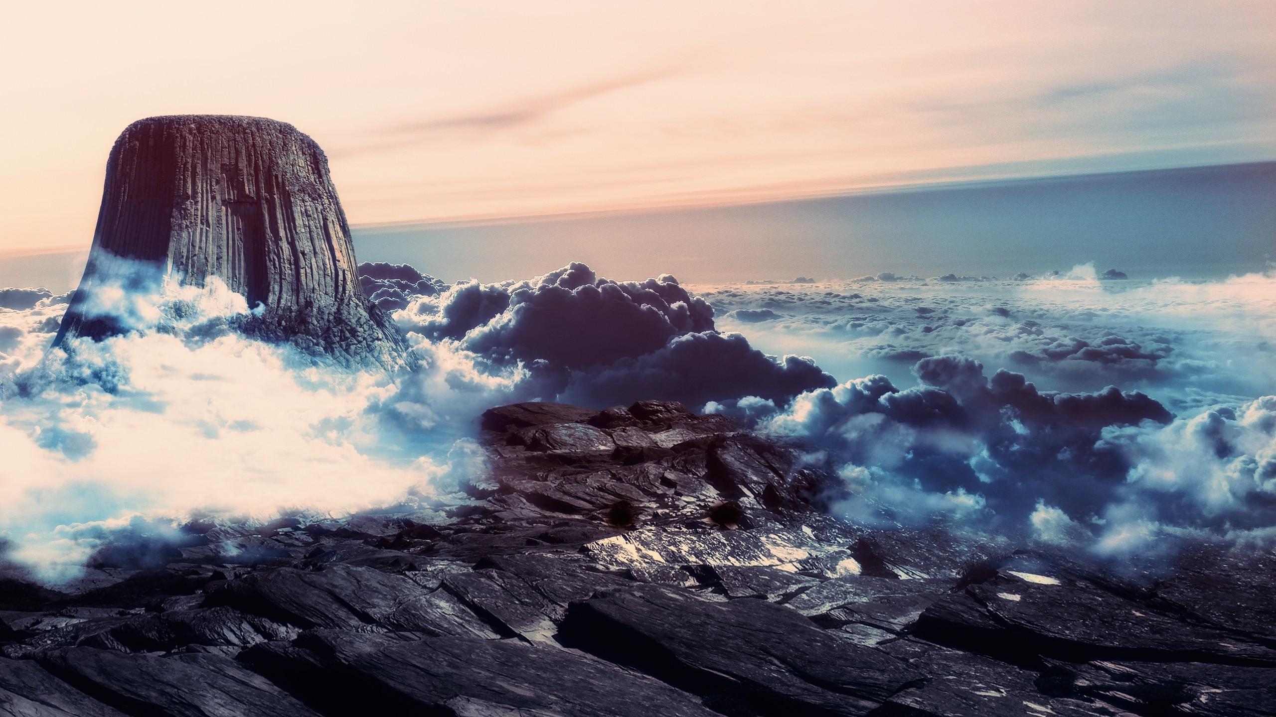 clouds, Mountain, Devils Tower Wallpapers HD / Desktop and Mobile