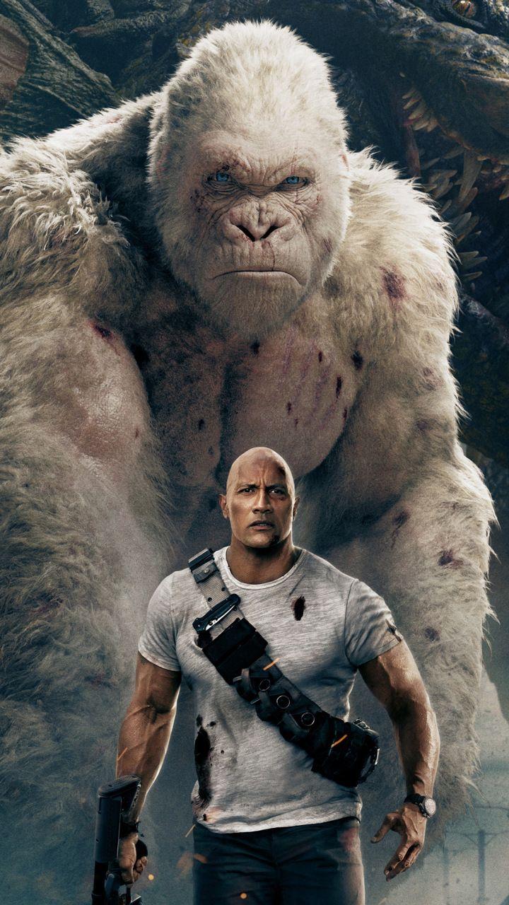 Rampage, movie, wolf, gorilla, 4k, wallpapers