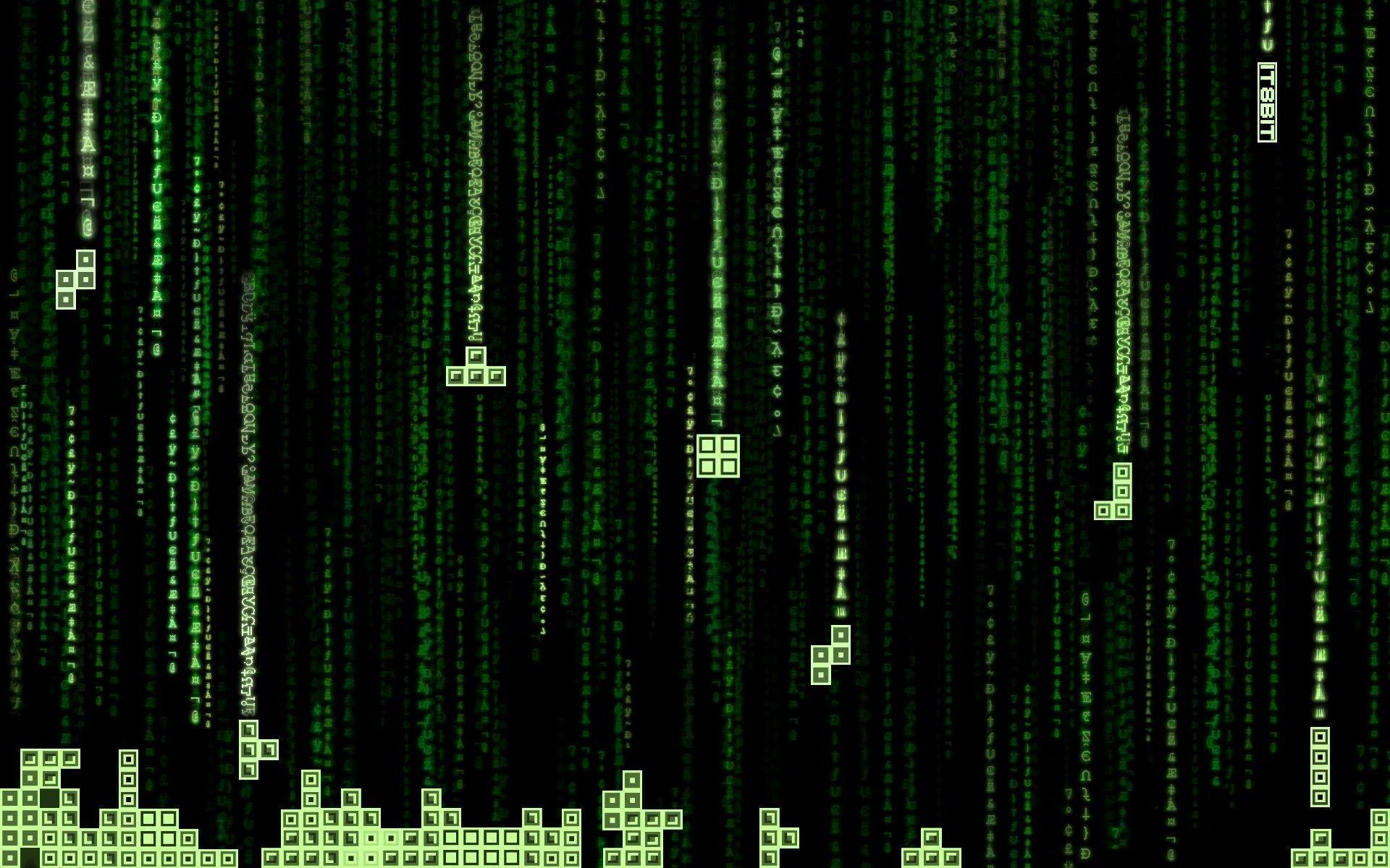 Tetris, The Matrix, code, Glitch :: Wallpapers