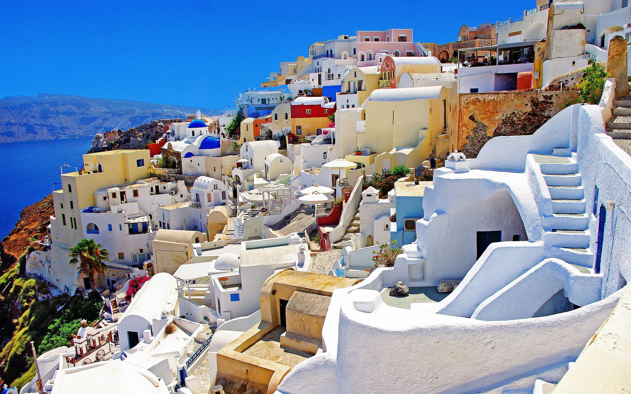 Colorful Santorini Wallpapers