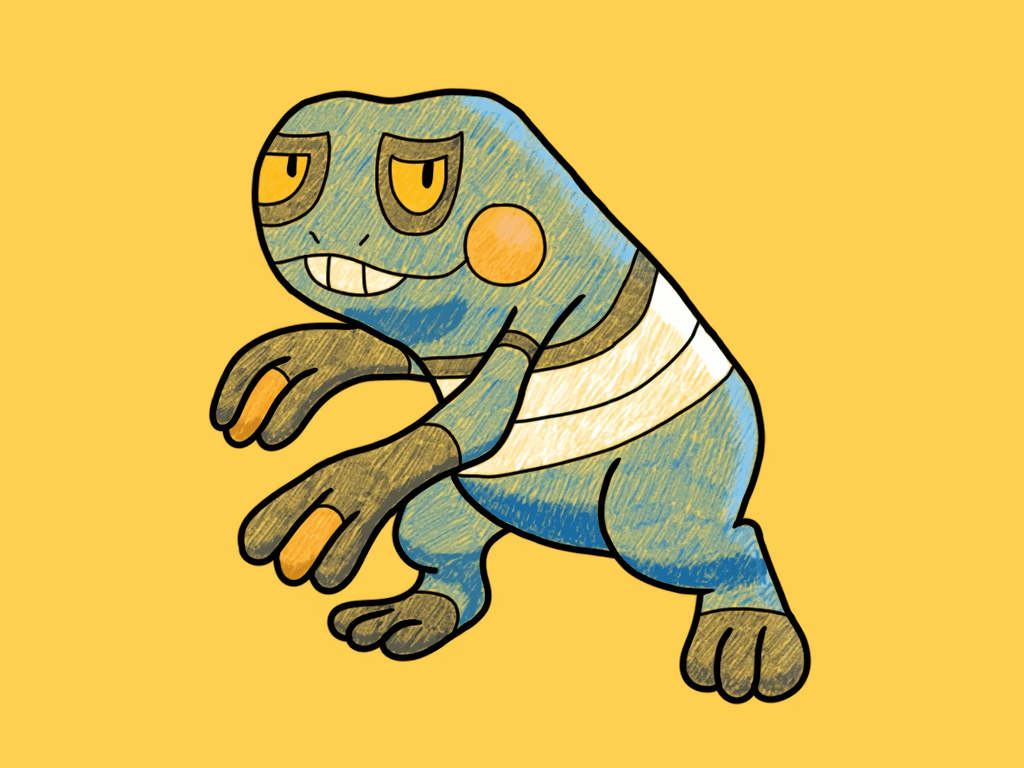 OC] Croagunk drawn in Pokemon Art Academy : pokemon