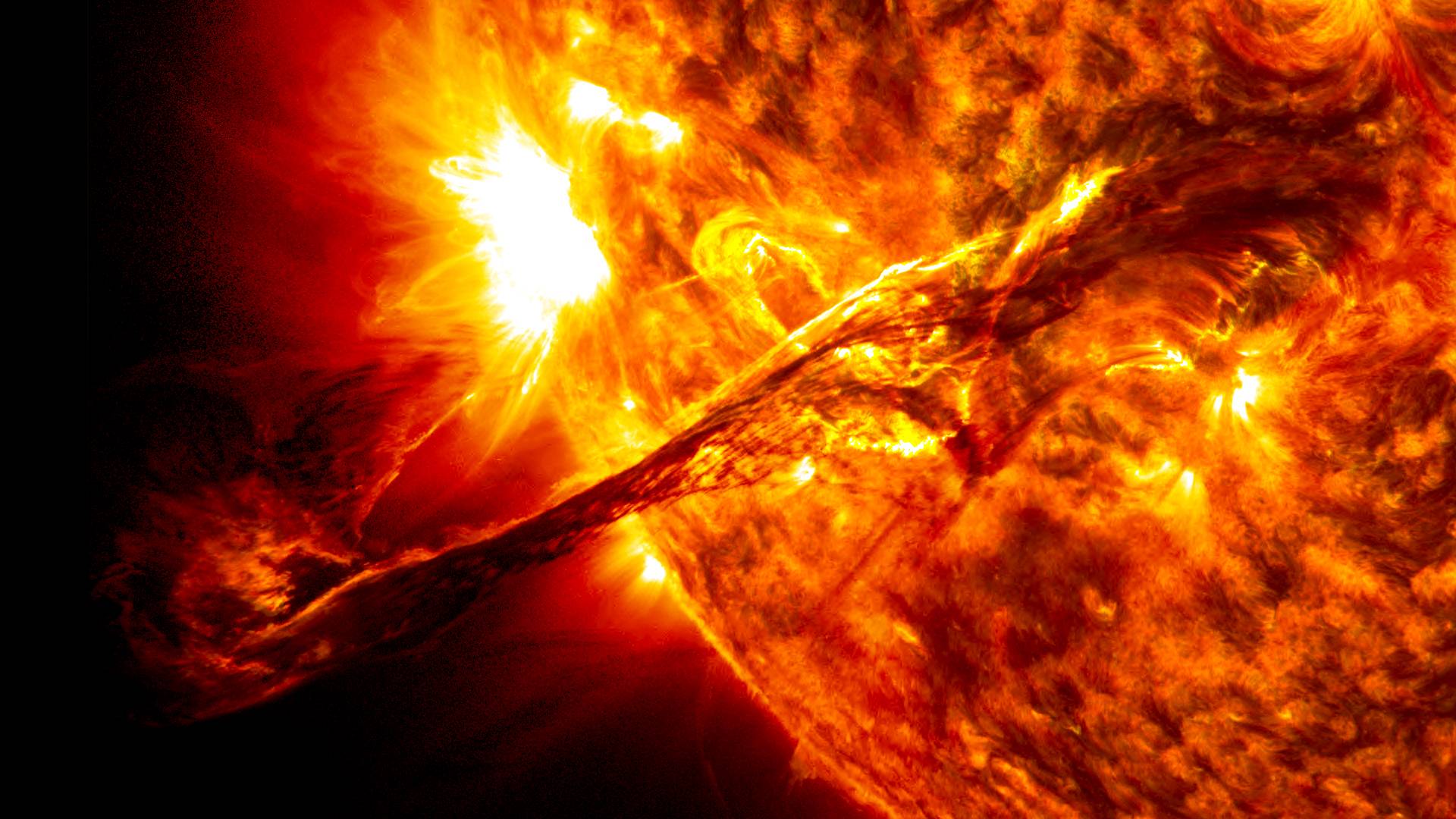 Solar flare sun fire glow psychedelic space abstract stars r