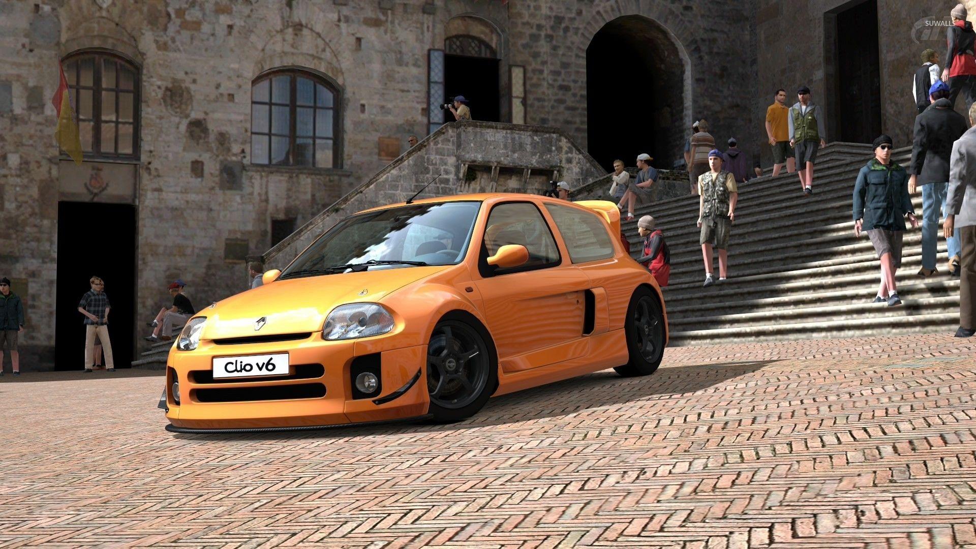 2013 Yellow Renault Clio RS 200 side view wallpapers