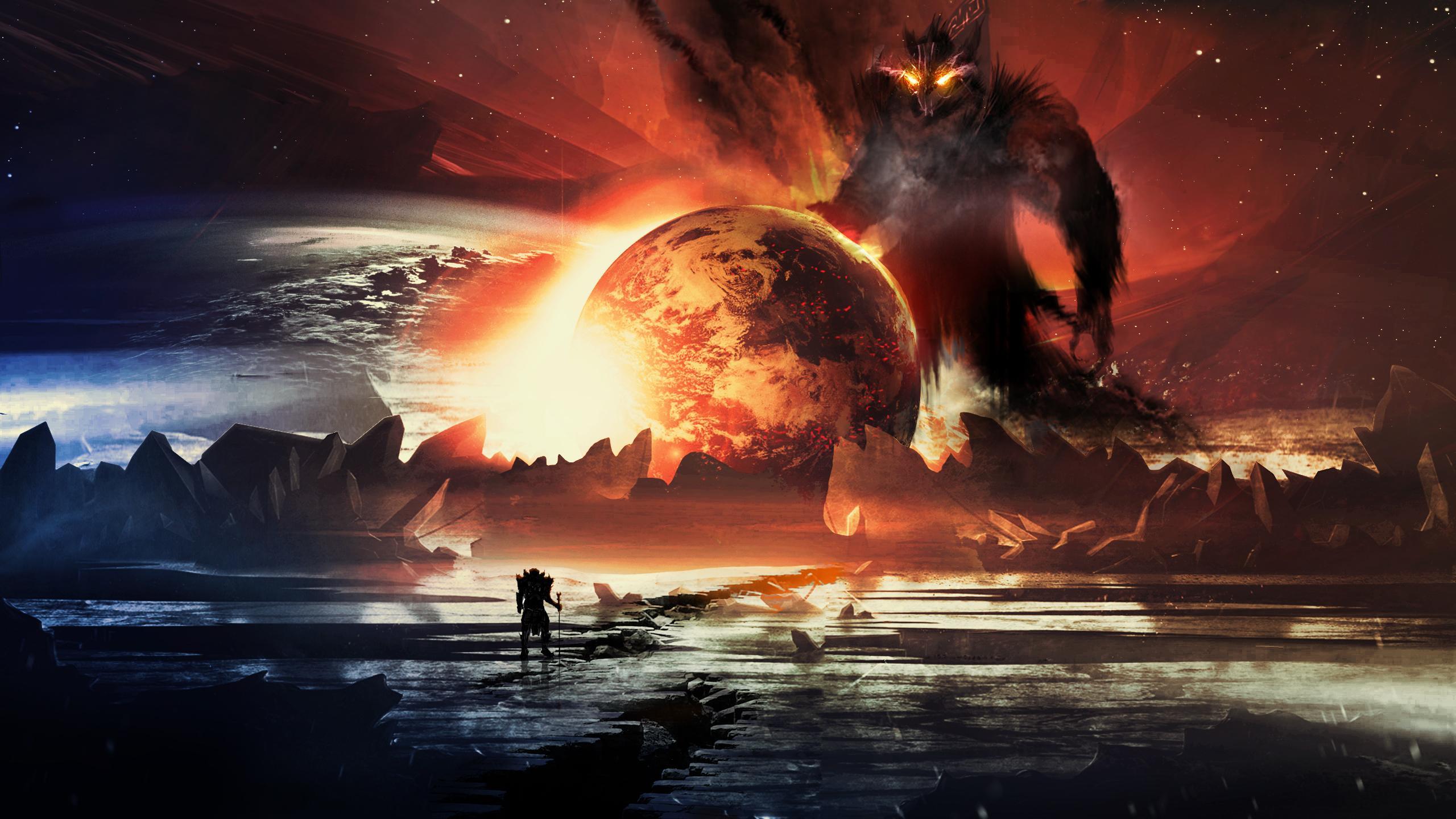 Image Planets Monsters Fantasy Night