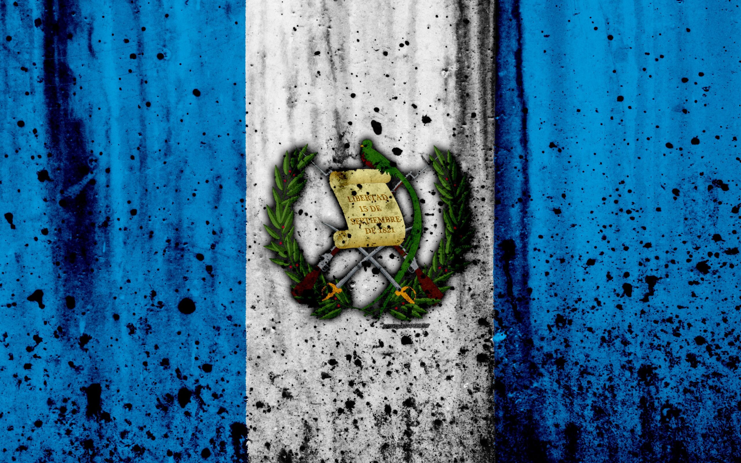 Download wallpapers Guatemalan flag, 4k, grunge, North America, flag