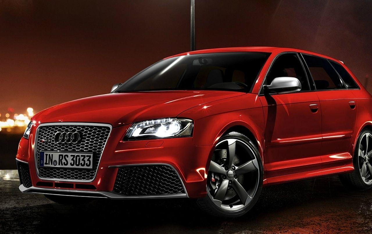 Red Audi RS3 Sportback Night Photo wallpapers