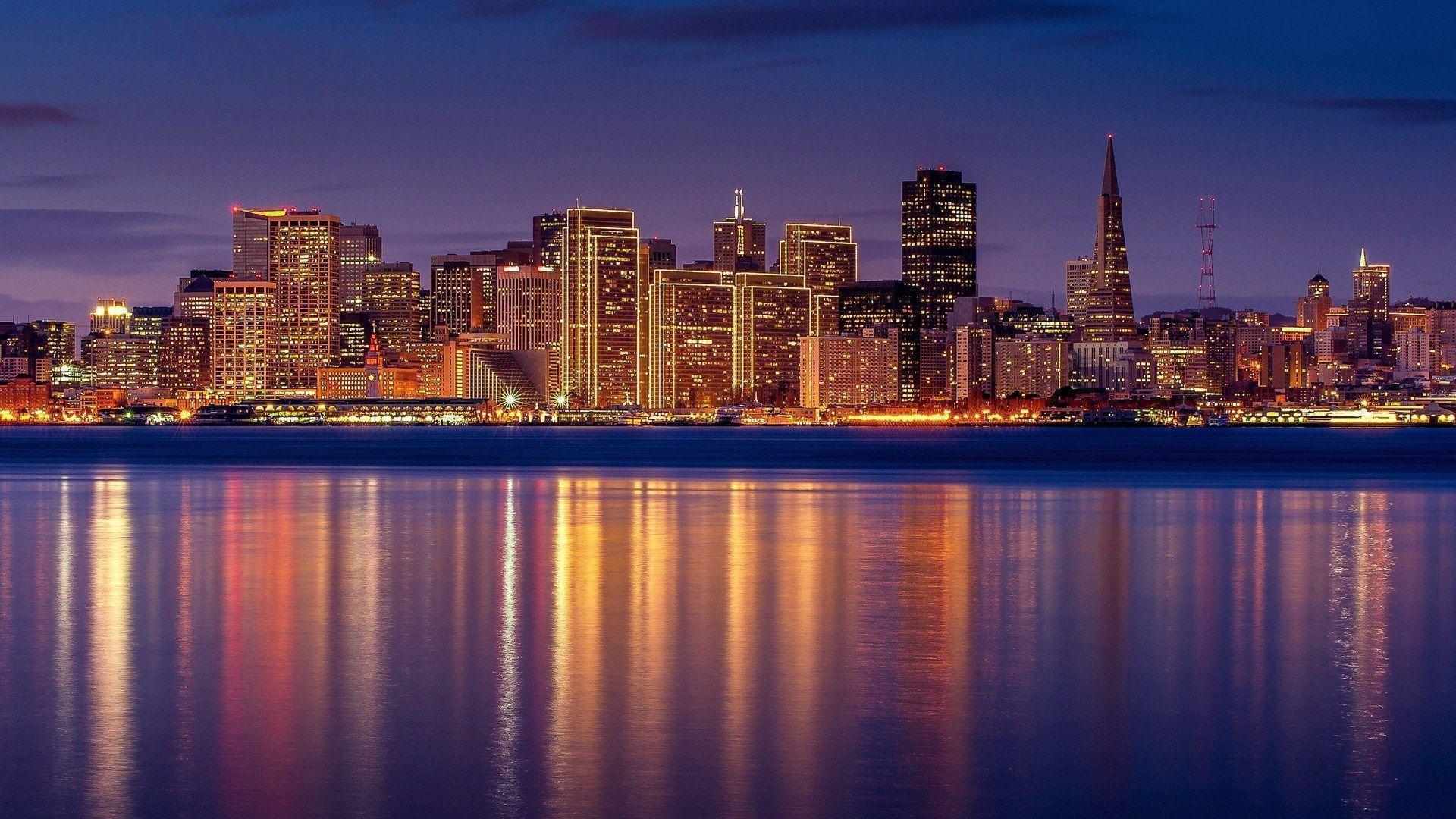 San Francisco USA City Reflection Water HD Wallpapers