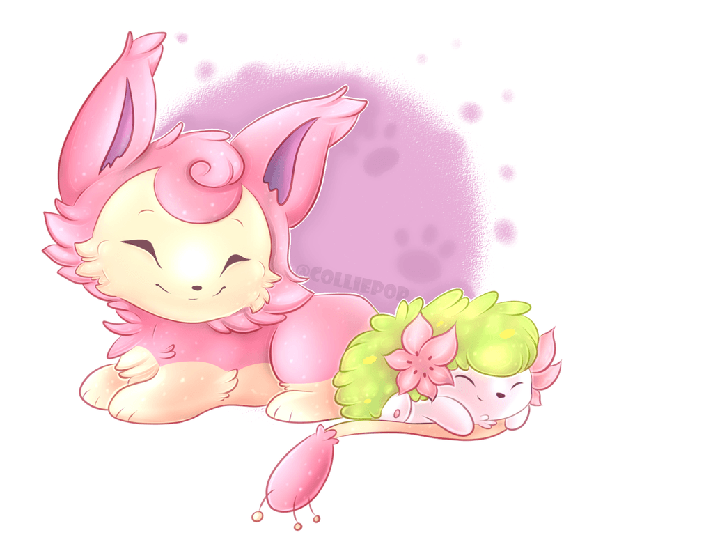 Skitty and Shaymin by MissCorinne