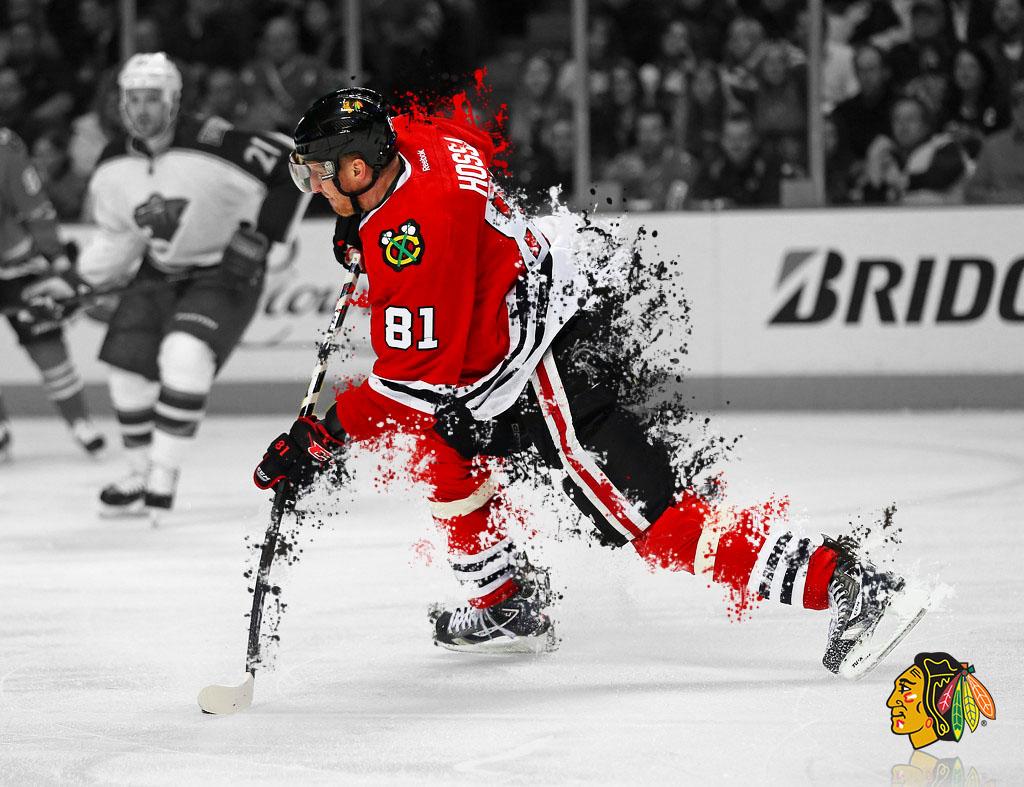 I dabble in Photoshop; here’s a Hossa wallpapers I made. : hawks