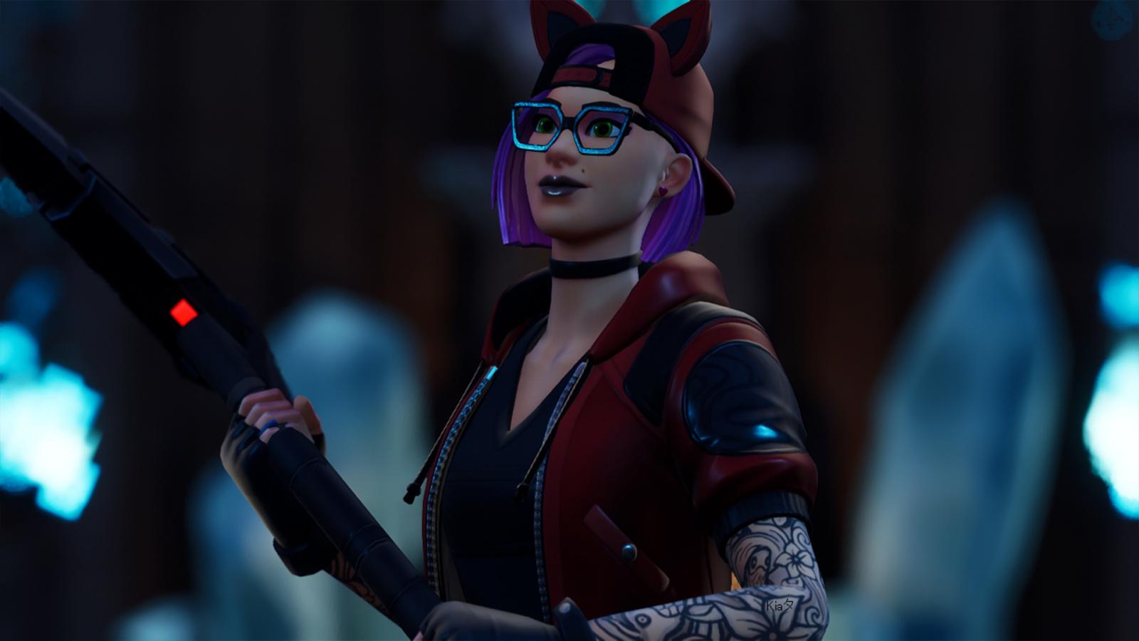 Downaload Glasses, woman skin, urban girl, Fortnite wallpapers