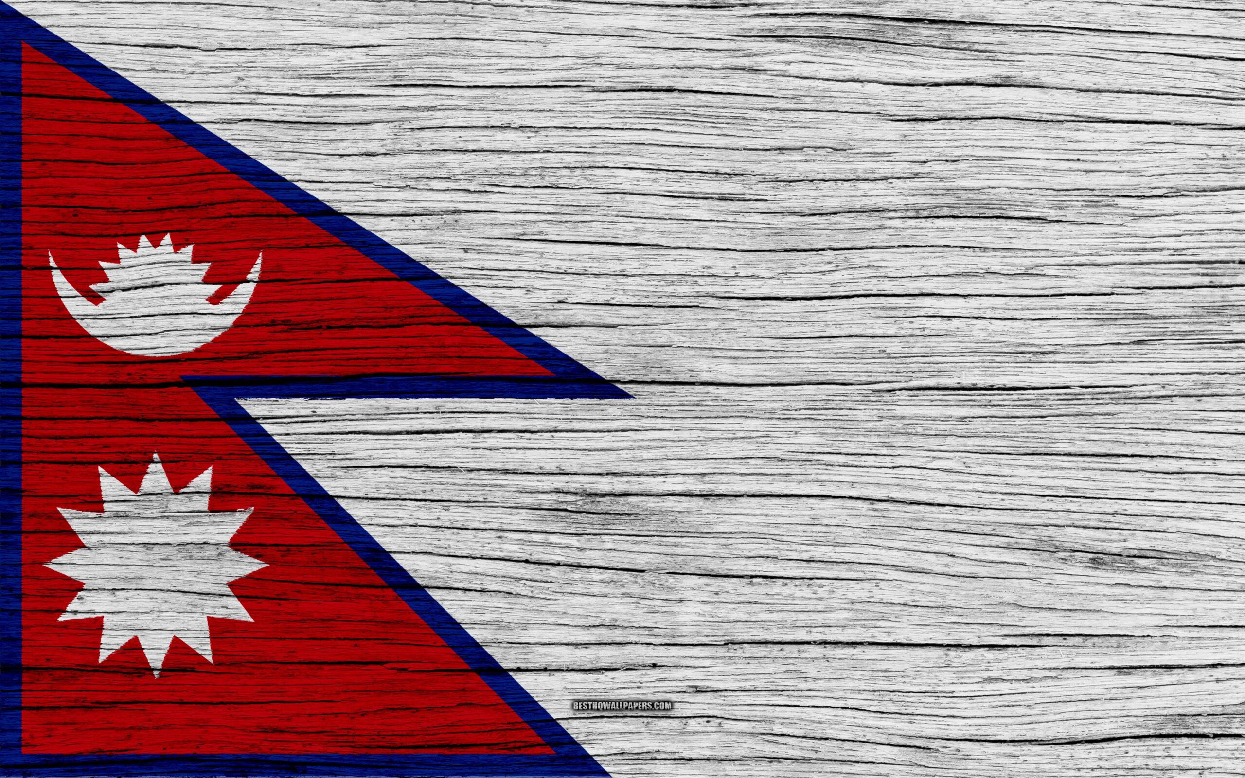 Download wallpapers Flag of Nepal, 4k, Asia, wooden texture