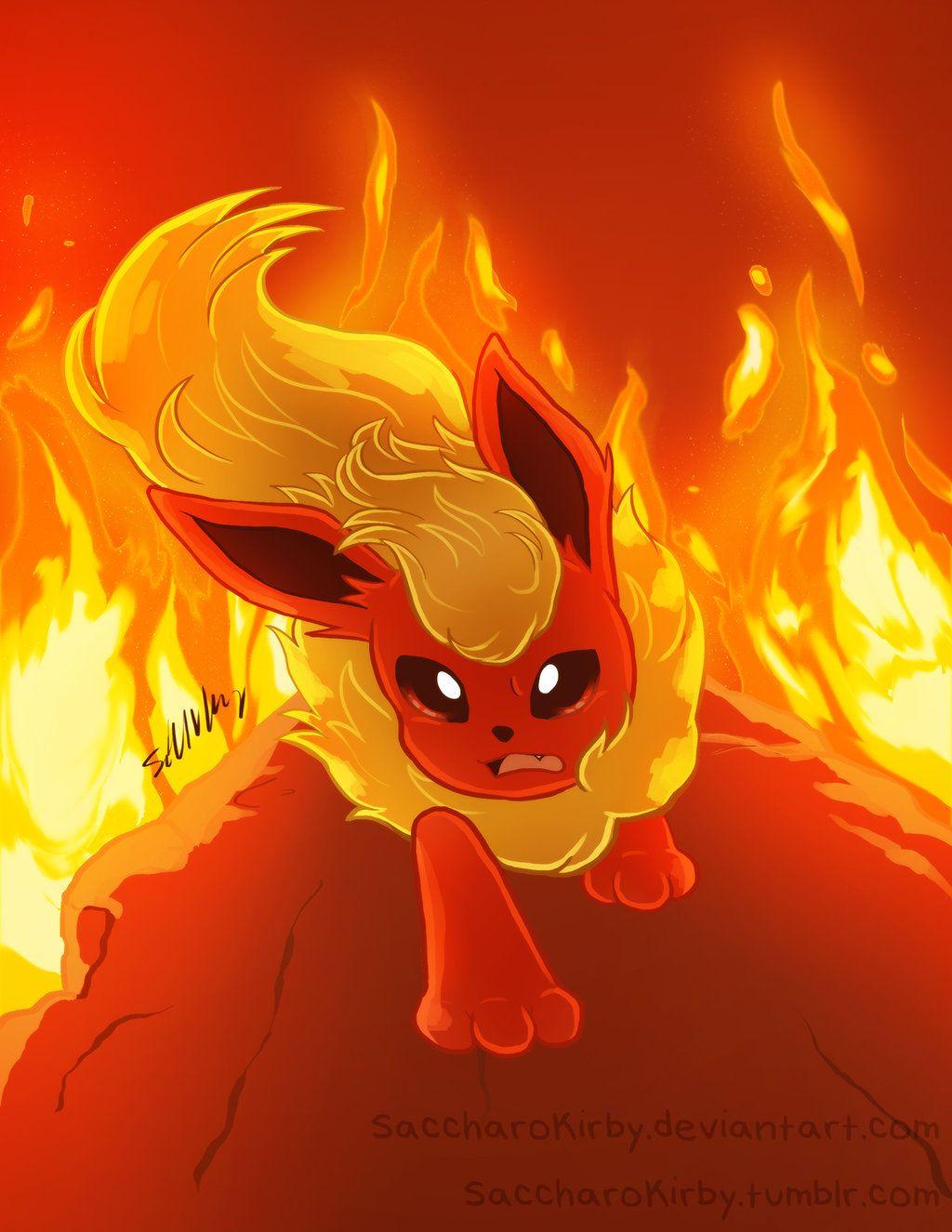 Eeveelution Drawing: Flareon by SaccharoKirby