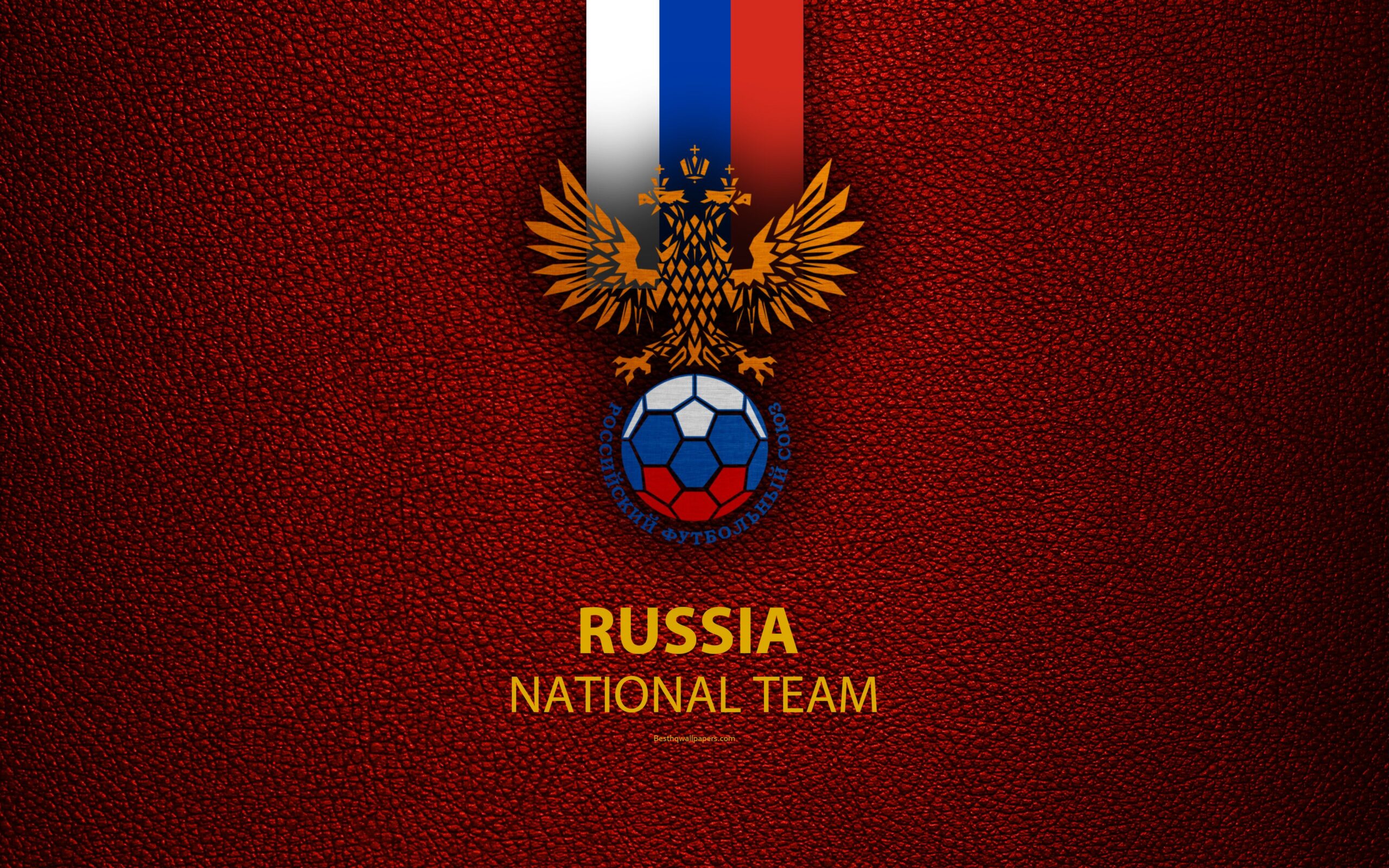 Download wallpapers Russian national football team, 4k, leather